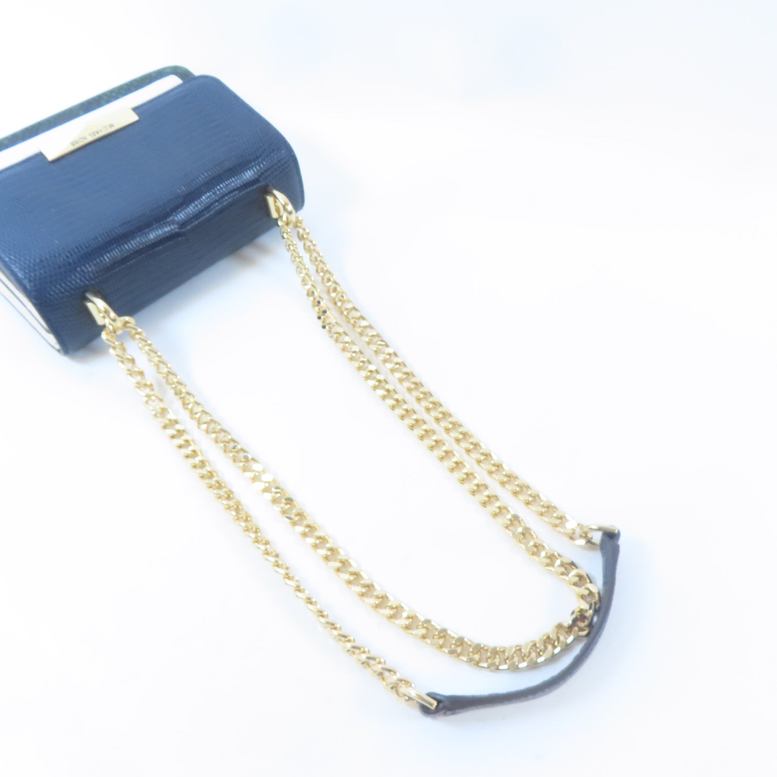Michael Kors 牛皮皮革Chain Shoulder Bag金扣鏈帶肩背袋藍色/白色/綠色
