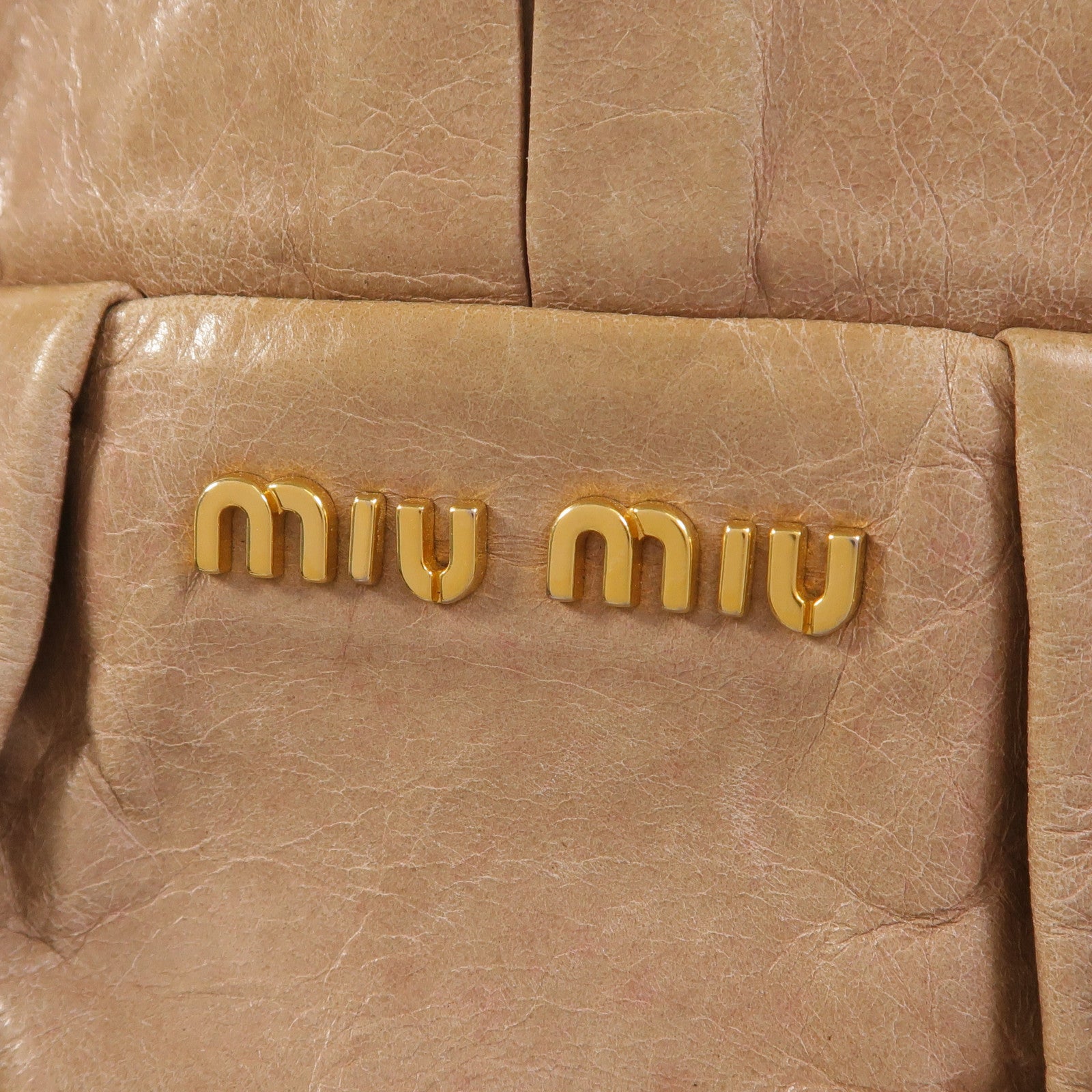 Miu Miu 牛皮皮革2 Way Shoulder金扣手挽肩背兩用袋
