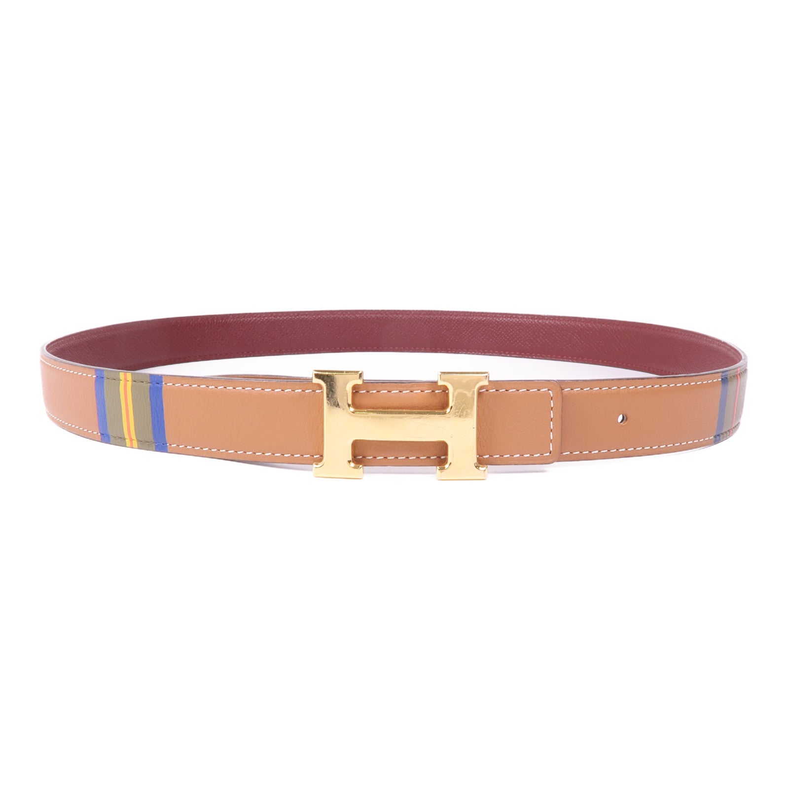 HERMES Swift/Epsom皮革Belt 80cm金扣皮帶Gold/Rough H