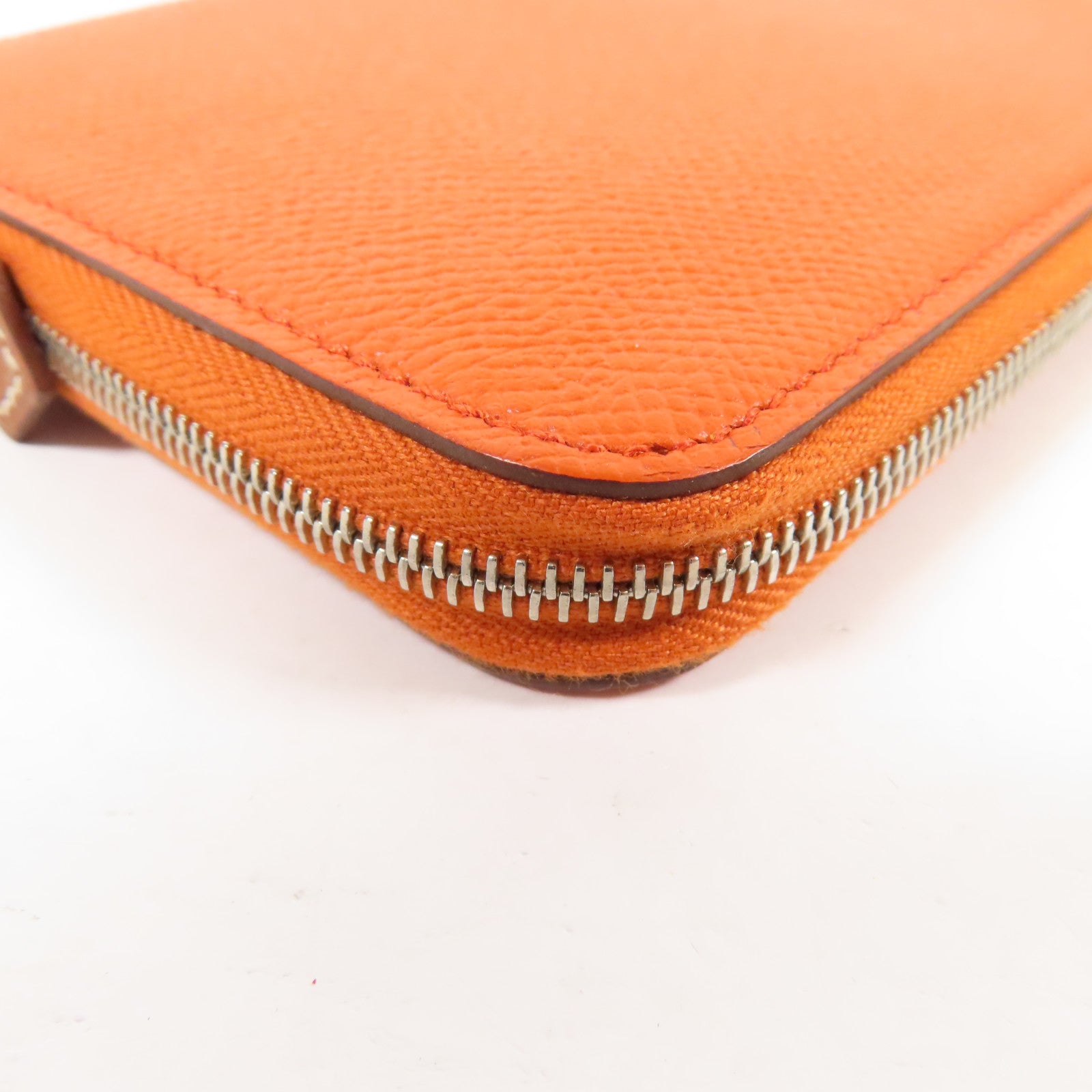 HERMES 【激減優惠】Epsom皮革Silk In Long Wallet銀扣長錢包Orange