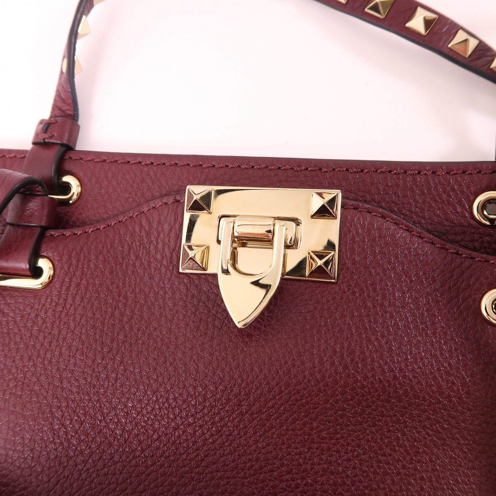 Valentino 牛皮皮革Shoulder Bag金扣手挽肩背兩用袋
