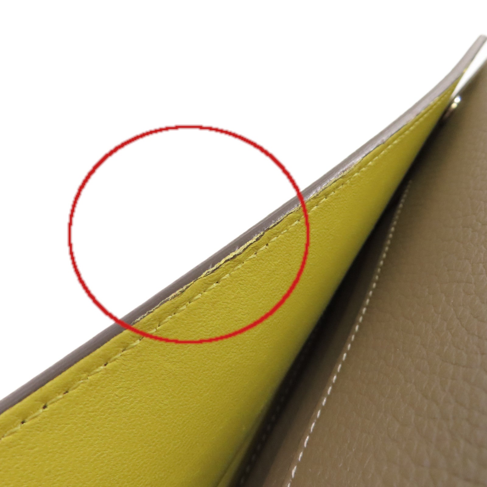 CELINE 【激減優惠】牛皮皮革Fold Long Wallet銀扣長錢包灰色/黃色