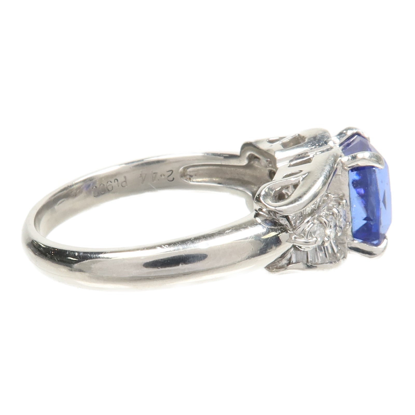 JEWELRY 【激減優惠】PT900鉑金Tanzanite Ring坦桑石/鑽石戒指US#7