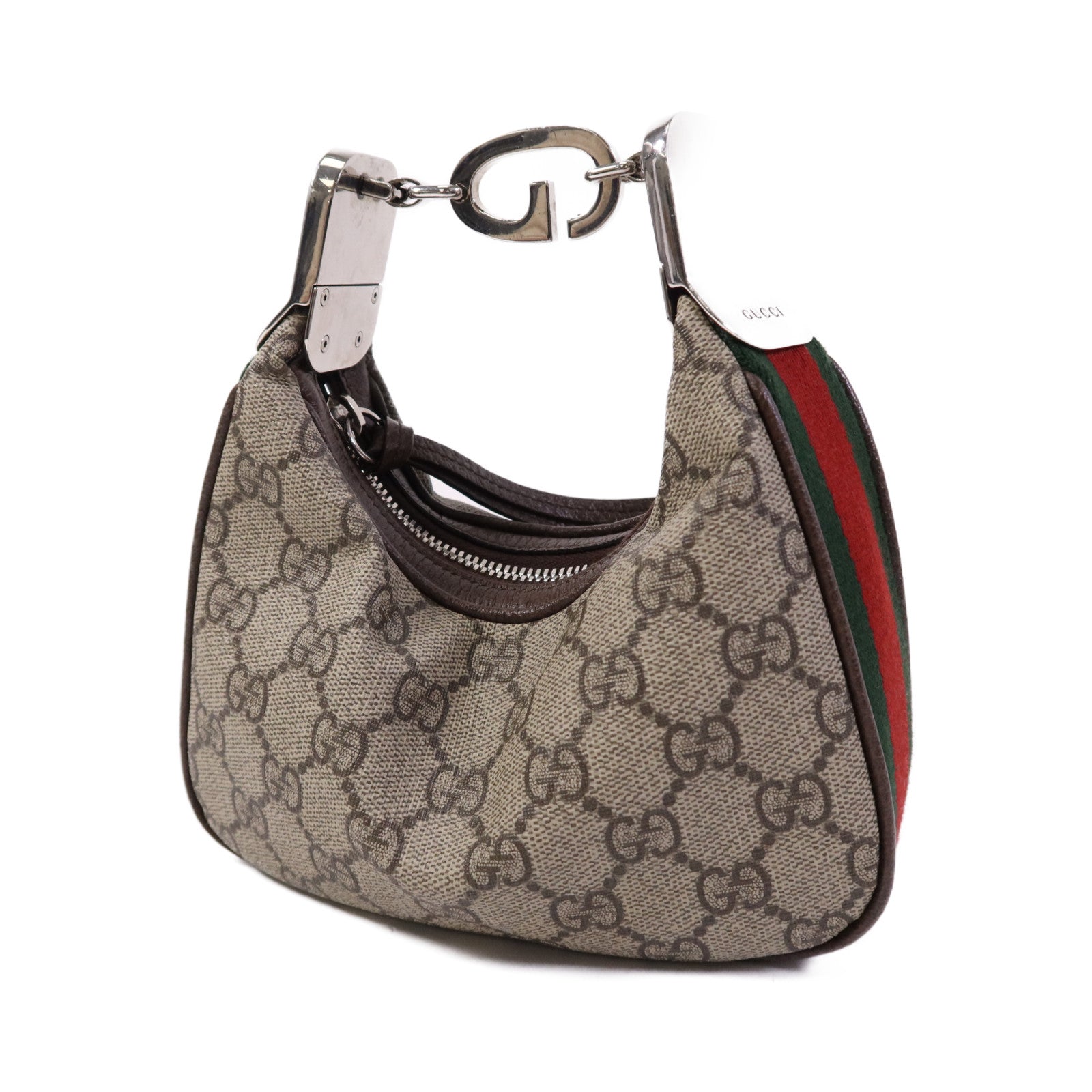 GUCCI 【激減優惠】塗層帆布Attache Mini Bag銀扣手挽袋