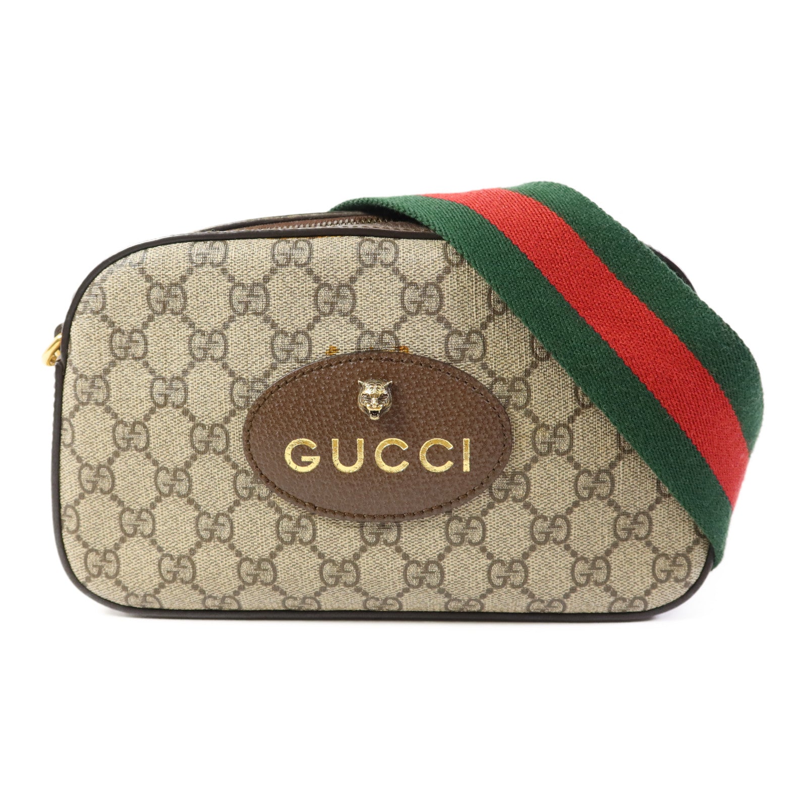 GUCCI 塗層帆布GG Supreme Messenger金扣肩背袋