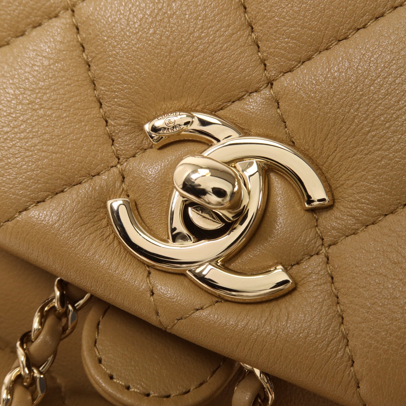 CHANEL 羊皮皮革Backpack鏈帶背包