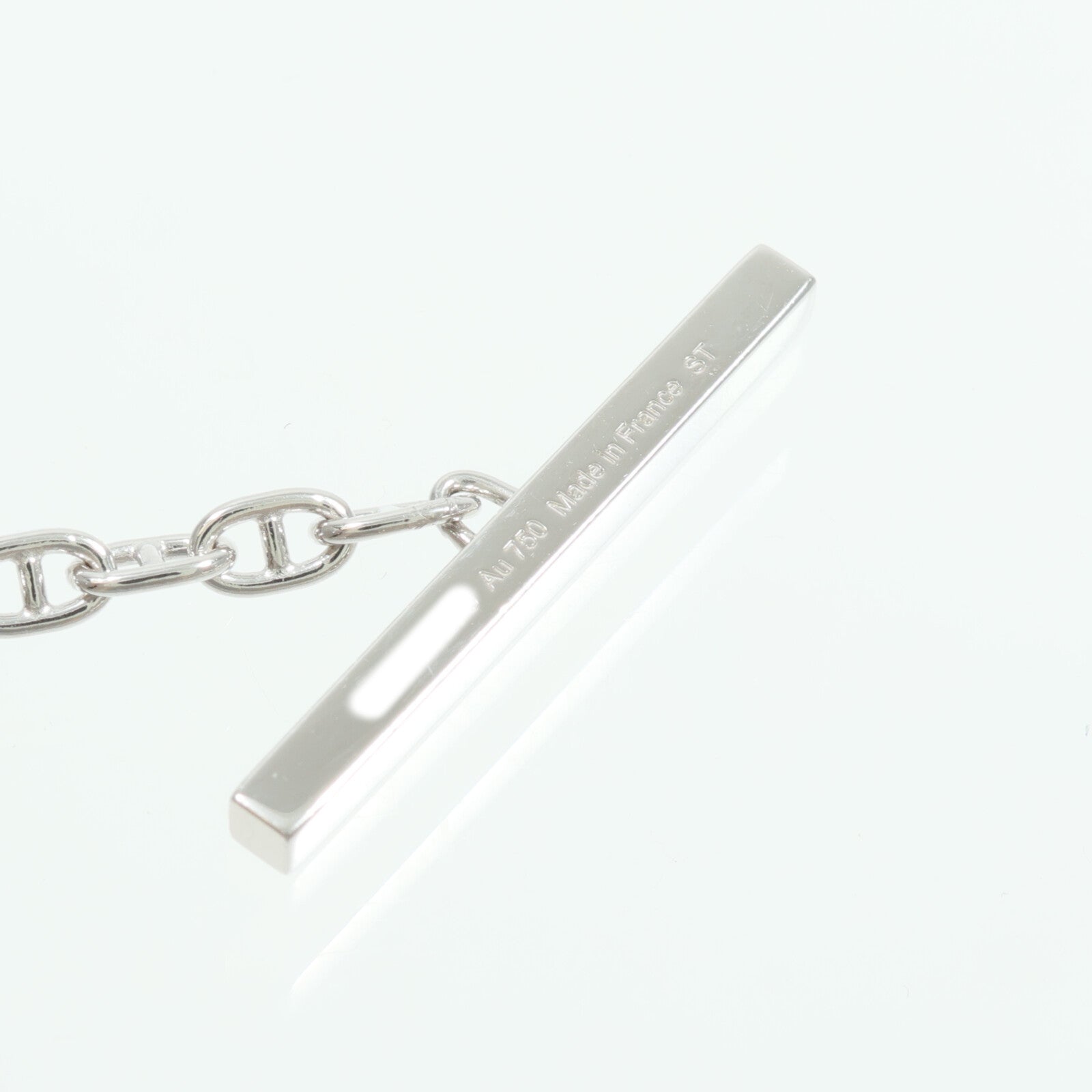 HERMES 18K白金Chaine d'ancre Contour Pendant鑽石項鍊