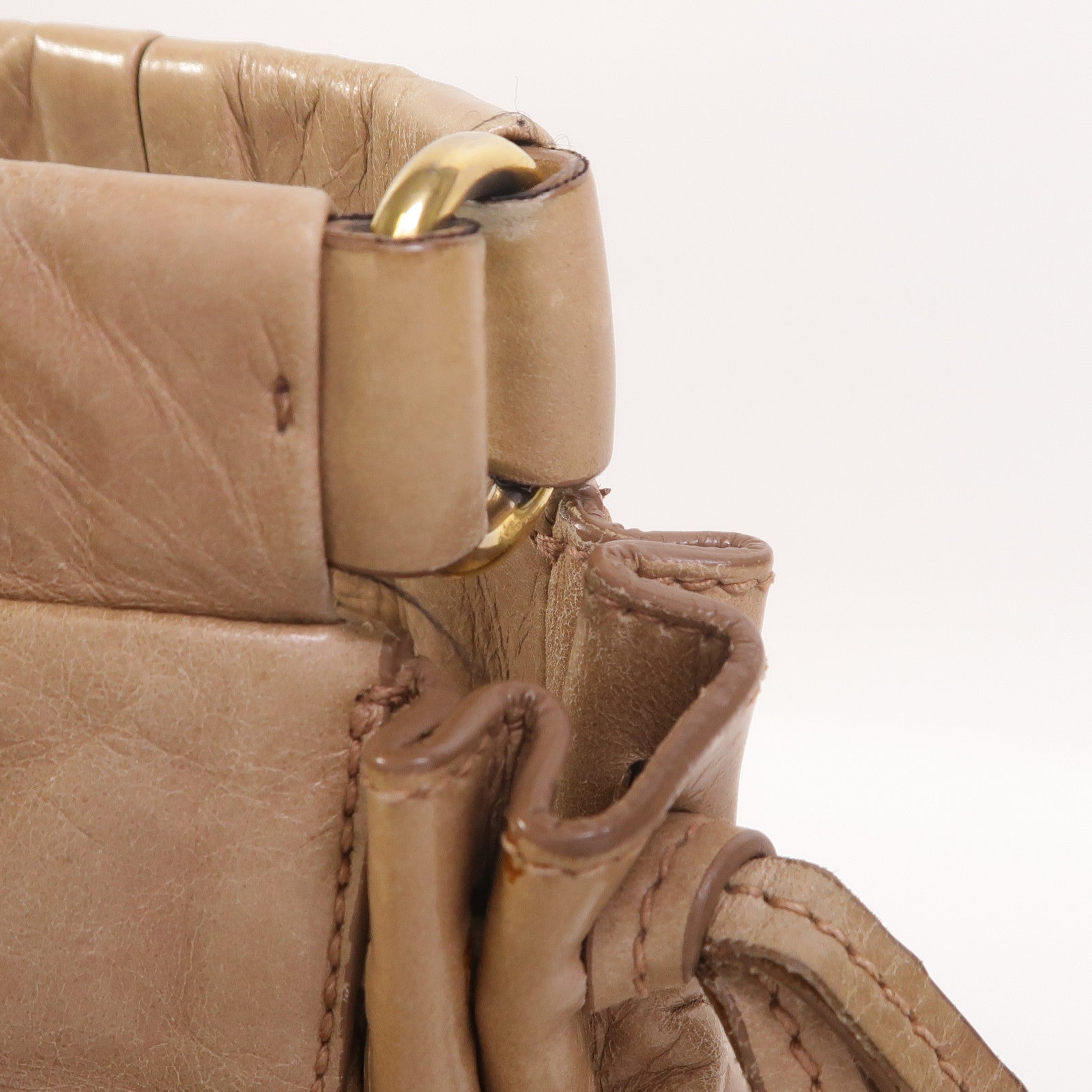 Miu Miu 牛皮皮革2 Way Shoulder金扣手挽肩背兩用袋