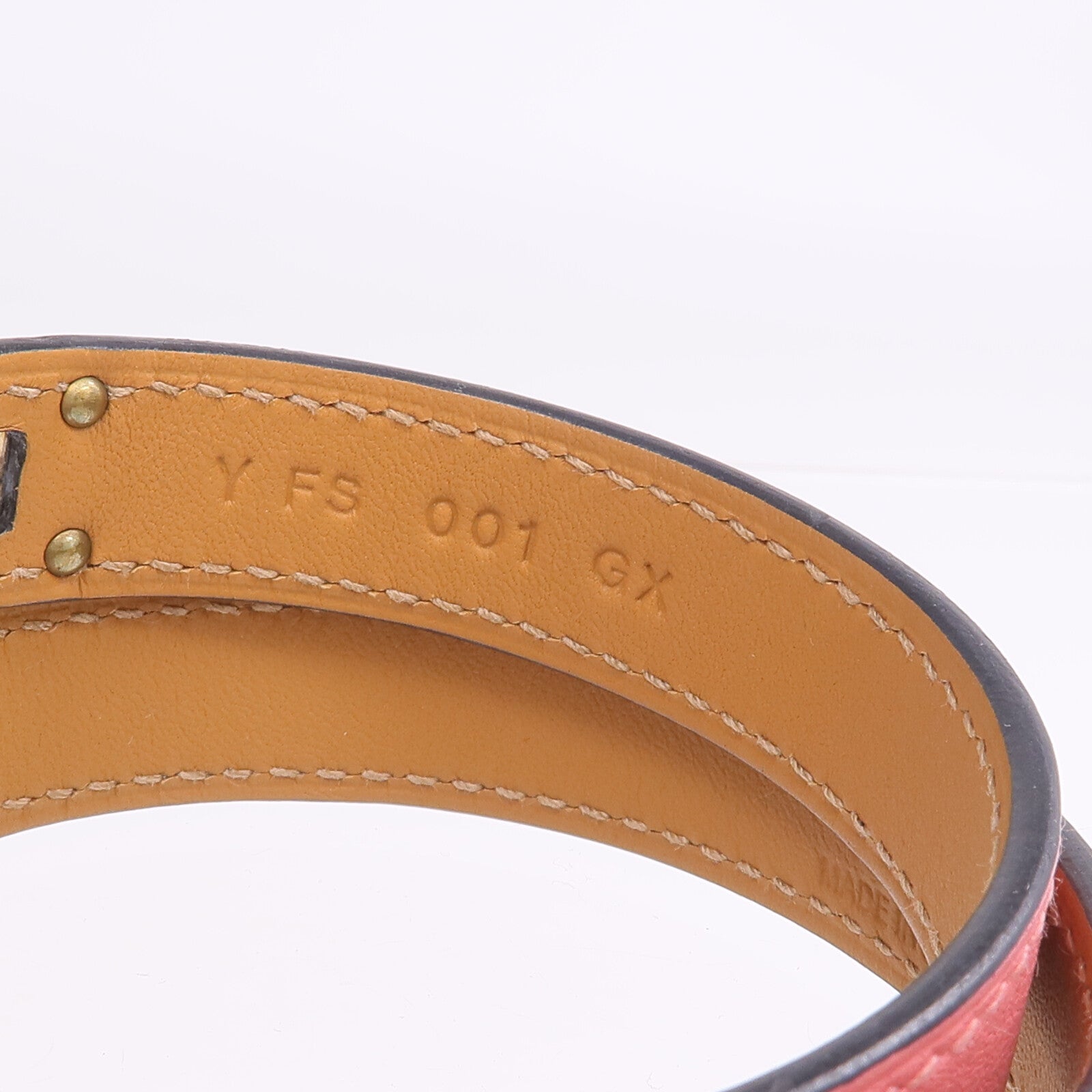 HERMES Swift皮革Kelly Double Tour手鏈Rouge H/Rose Confetti