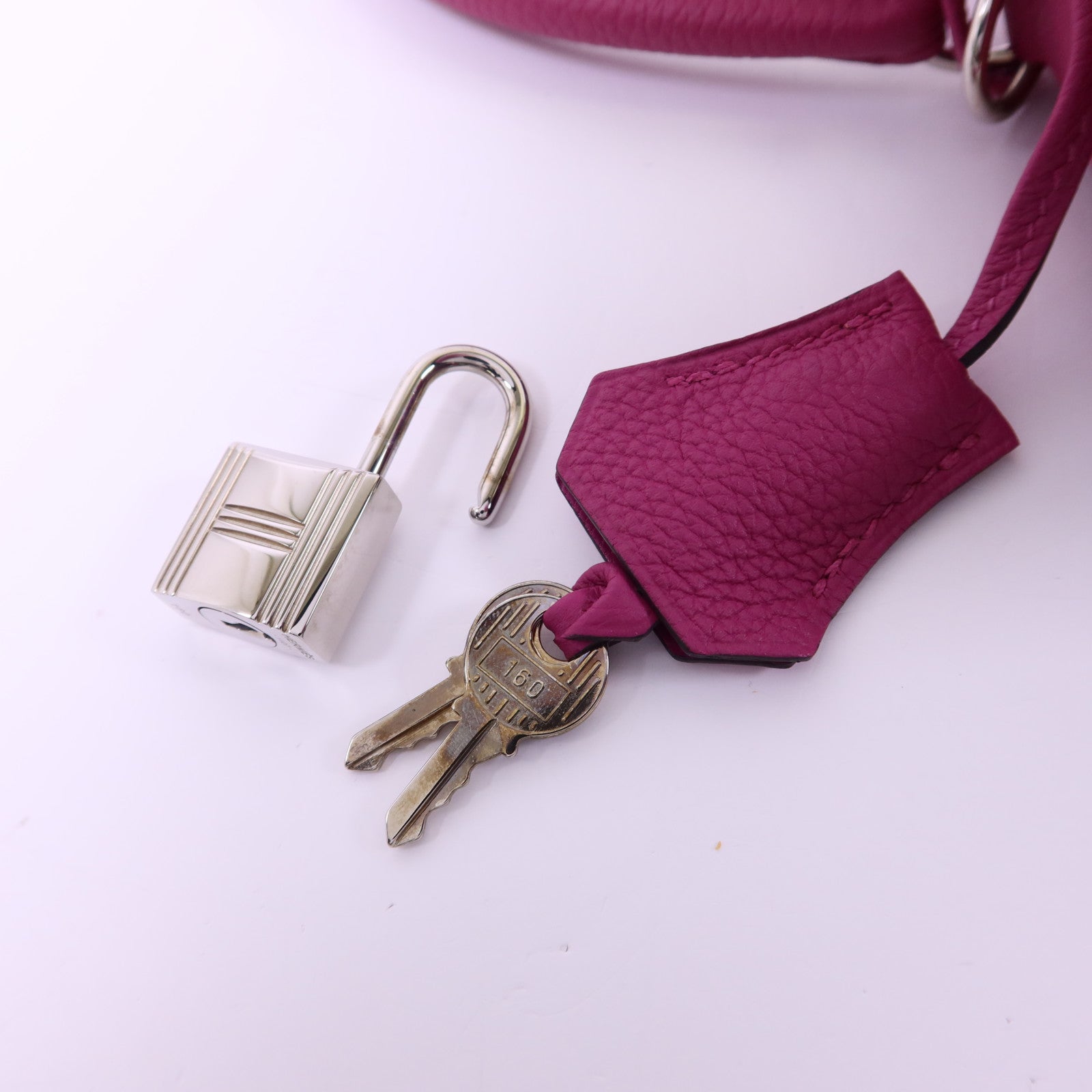 HERMES Togo皮革Kelly 28銀扣手挽肩背兩用袋Rose Pourpre