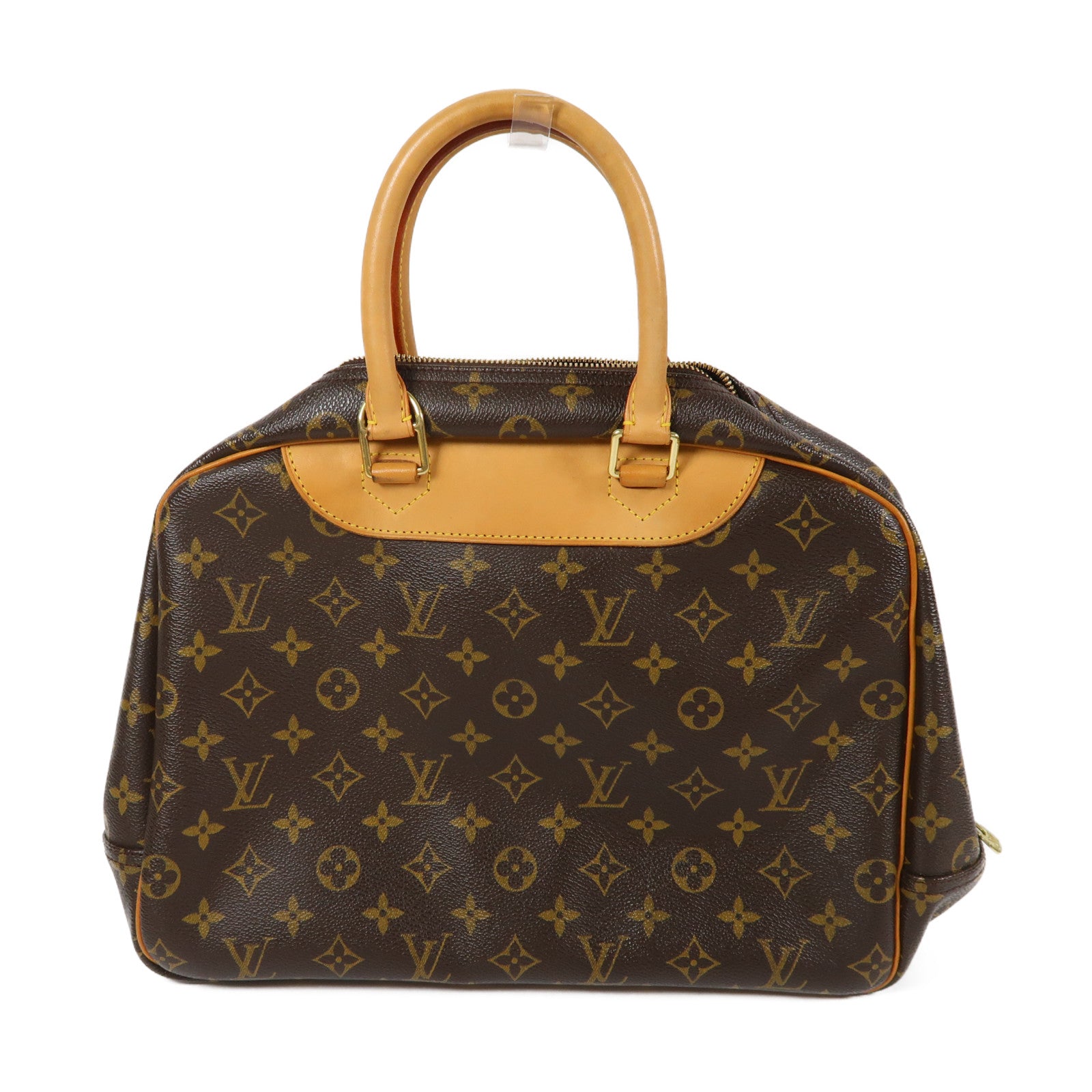 LOUIS VUITTON Monogram Deauville GM Handbag金扣手挽袋啡色