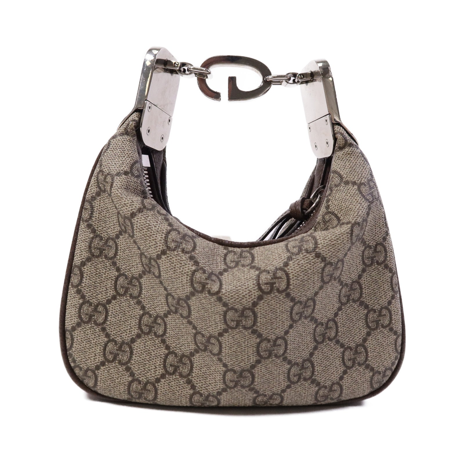 GUCCI 【激減優惠】塗層帆布Attache Mini Bag銀扣手挽袋