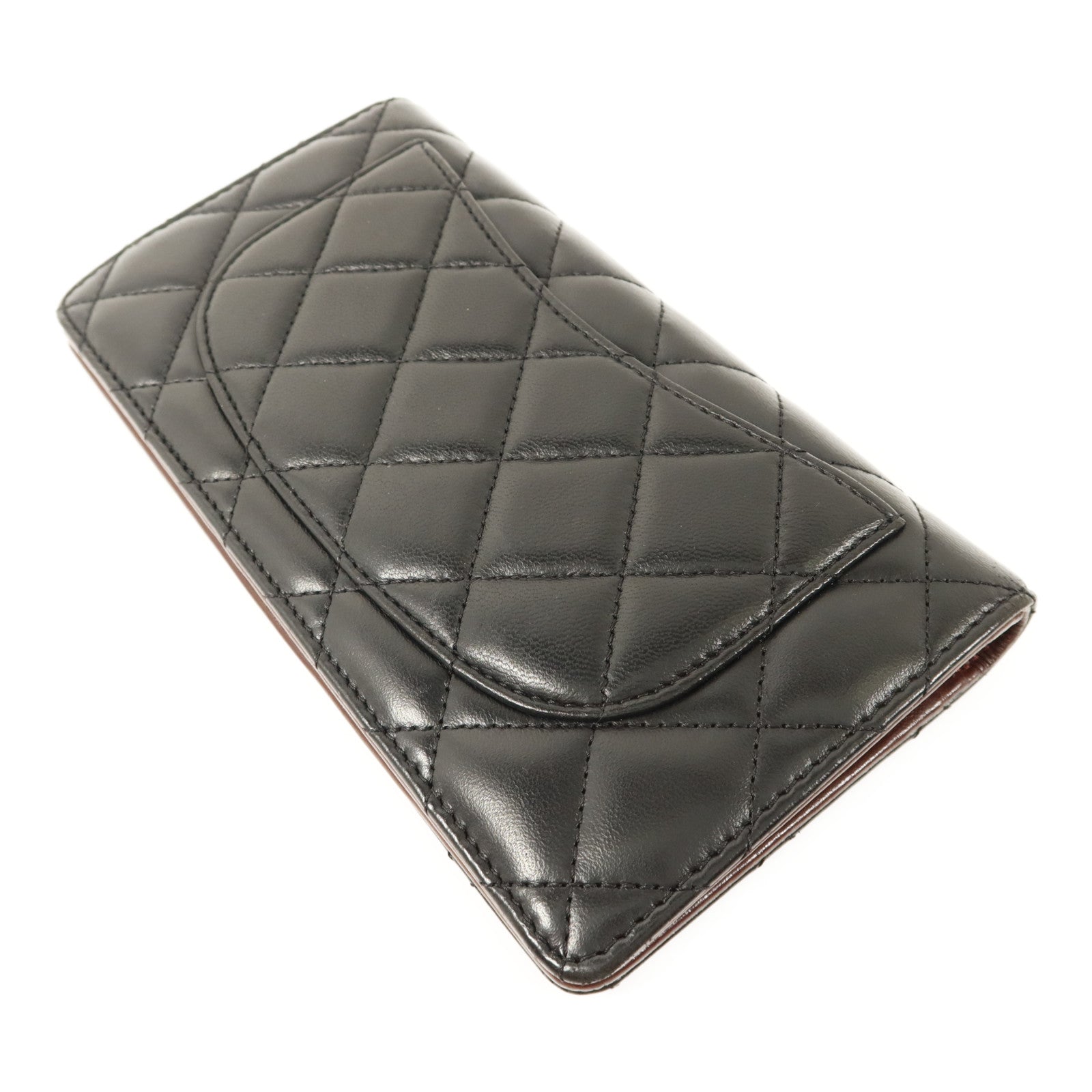 CHANEL 羊皮皮革Long Bifold Wallet銀扣長錢包
