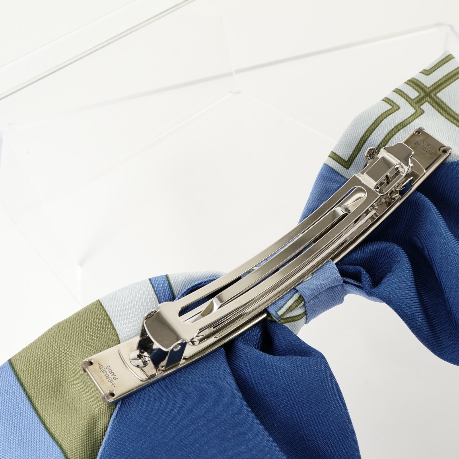 HERMES 絲質Ex-Libris Grenelle Hair Clip髮夾