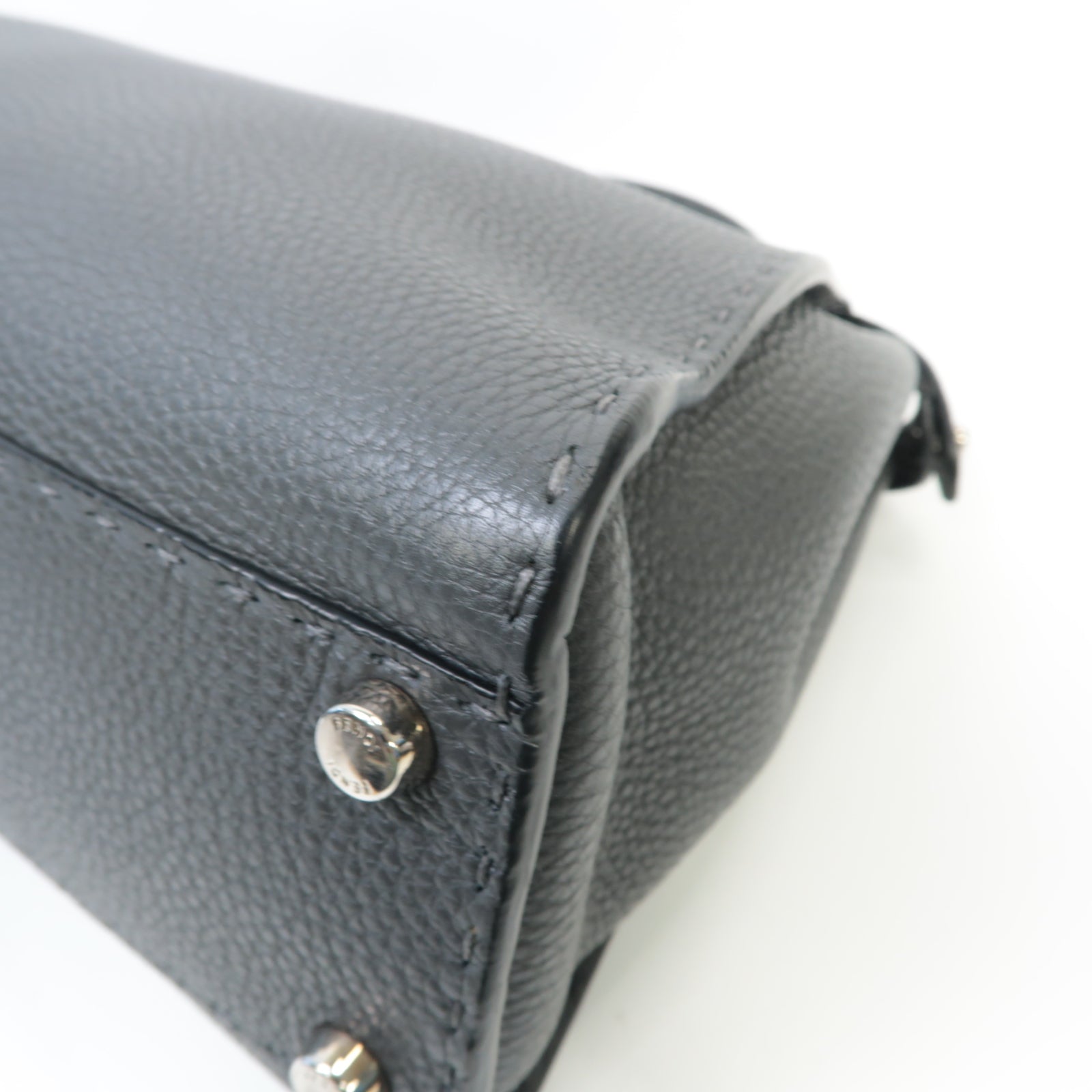 FENDI **【激減優惠】牛皮皮革Peekaboo銀扣手挽肩背兩用袋灰色