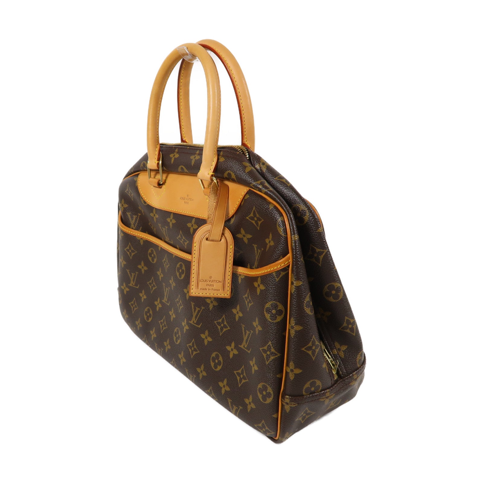 LOUIS VUITTON Monogram Deauville GM Handbag金扣手挽袋啡色