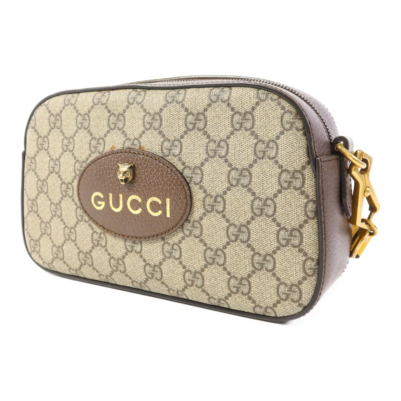 GUCCI 塗層帆布GG Supreme Messenger金扣肩背袋