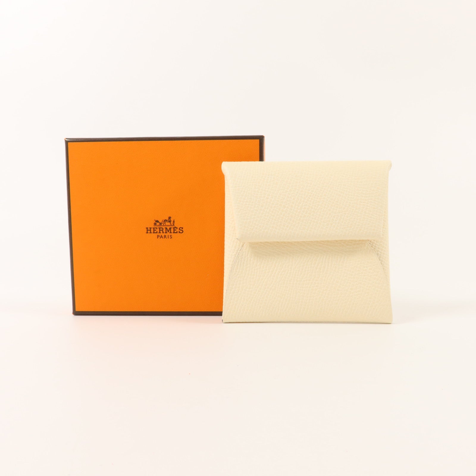 HERMES Epsom皮革Bastia Change Purse零錢包Nata/Biscuit