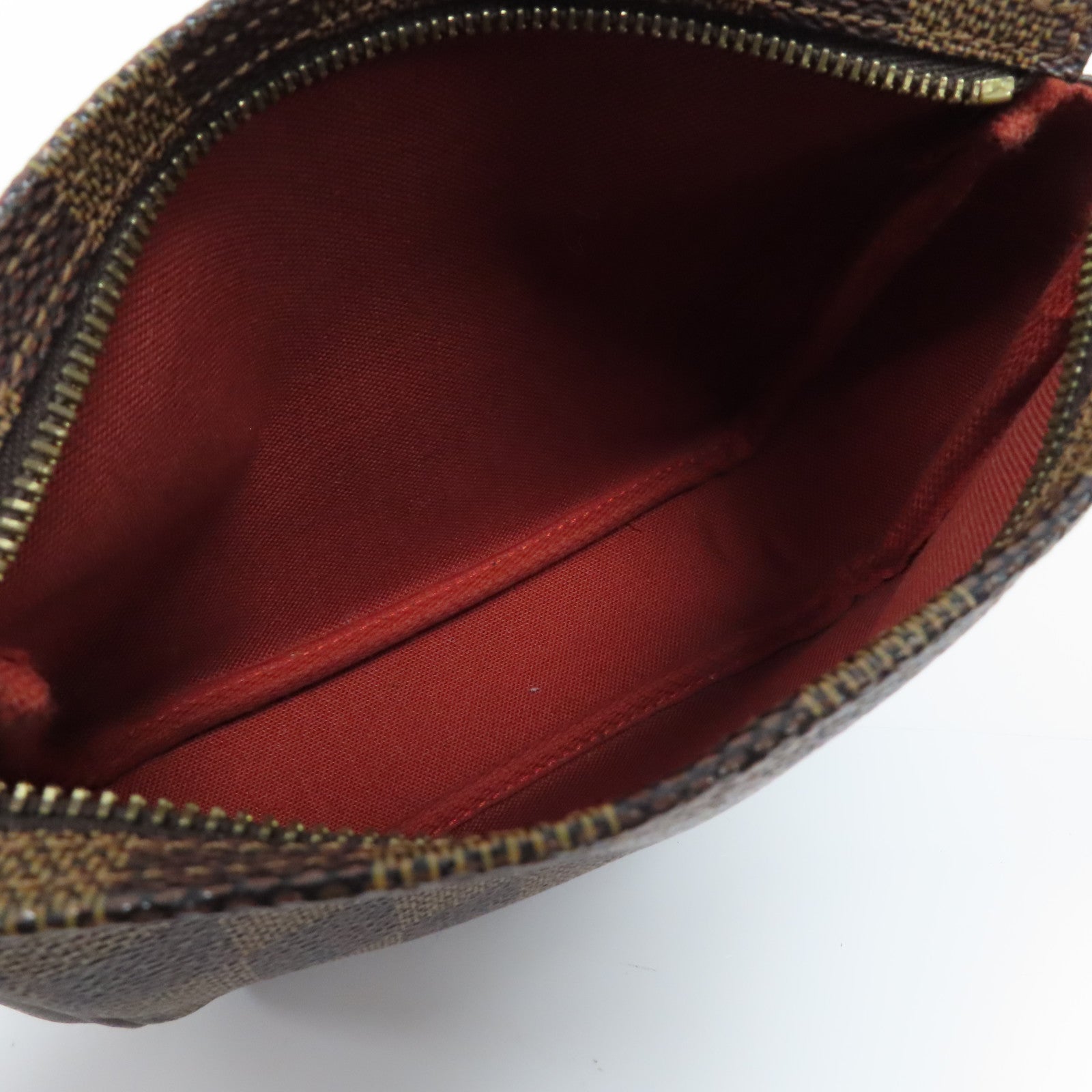 LOUIS VUITTON 【激減優惠】Damier Trousse Makeup金扣手拿包啡色