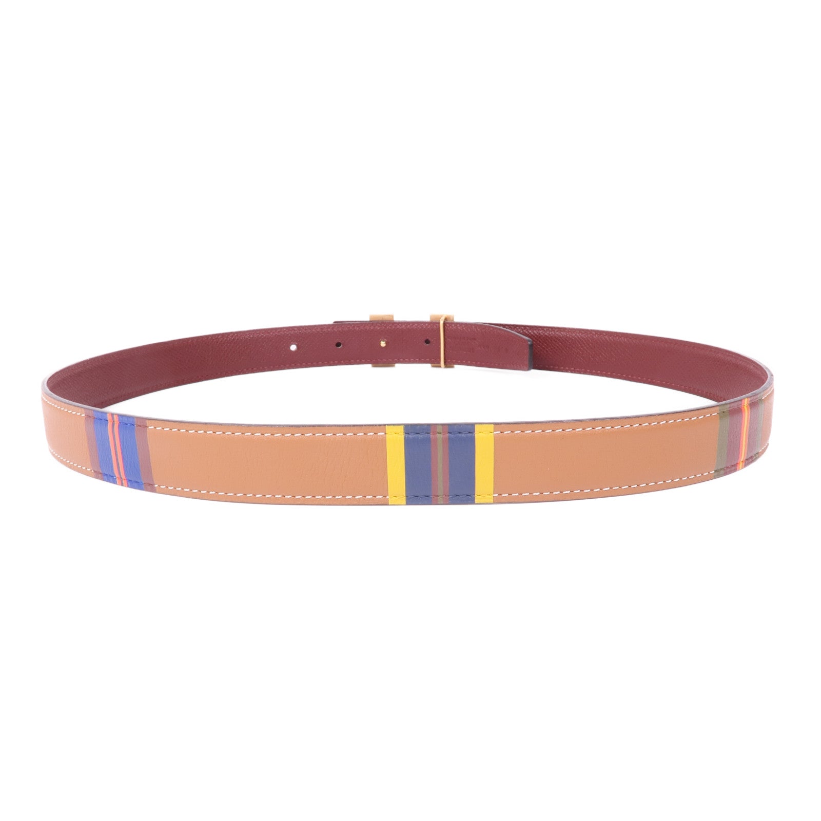 HERMES Swift/Epsom皮革Belt 80cm金扣皮帶Gold/Rough H