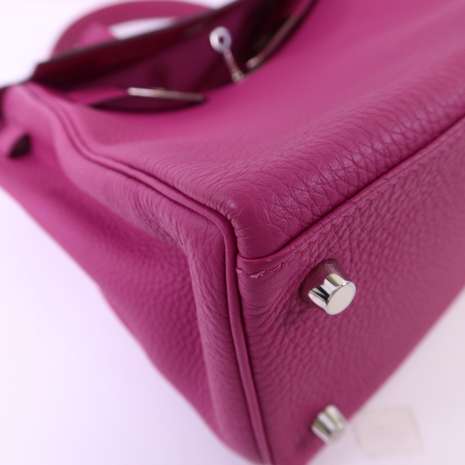 HERMES Togo皮革Kelly 28銀扣手挽肩背兩用袋Rose Pourpre