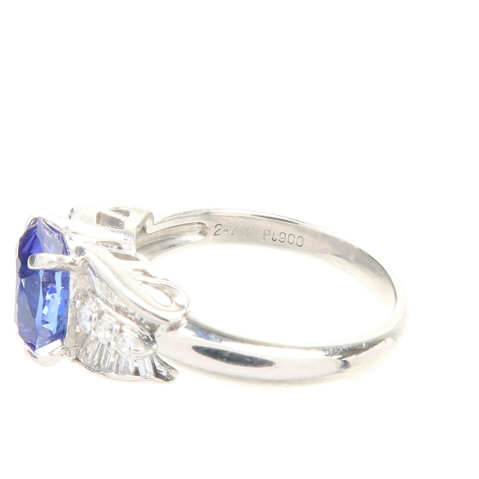 JEWELRY 【激減優惠】PT900鉑金Tanzanite Ring坦桑石/鑽石戒指US#7