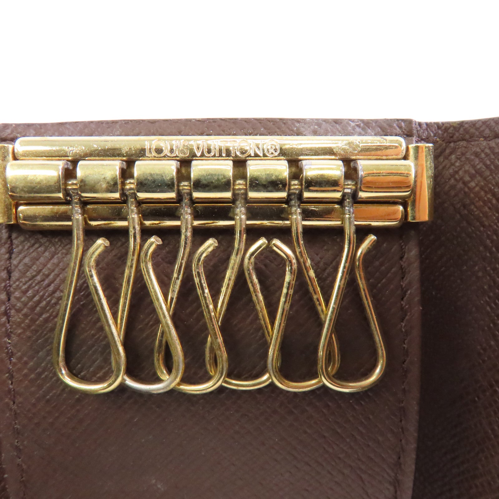 LOUIS VUITTON Damier Multicles 6金扣鎖匙扣棕色