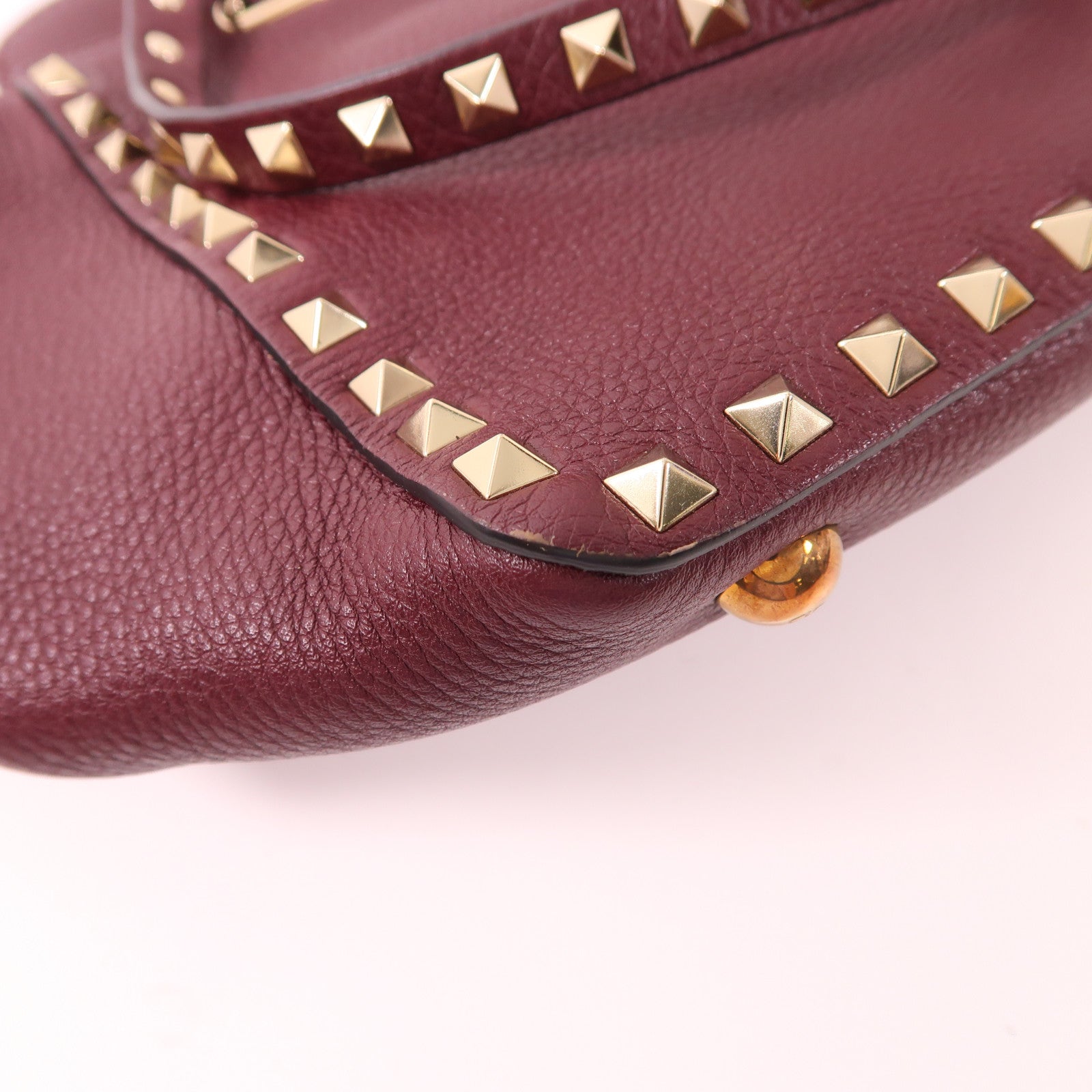 Valentino 牛皮皮革Shoulder Bag金扣手挽肩背兩用袋
