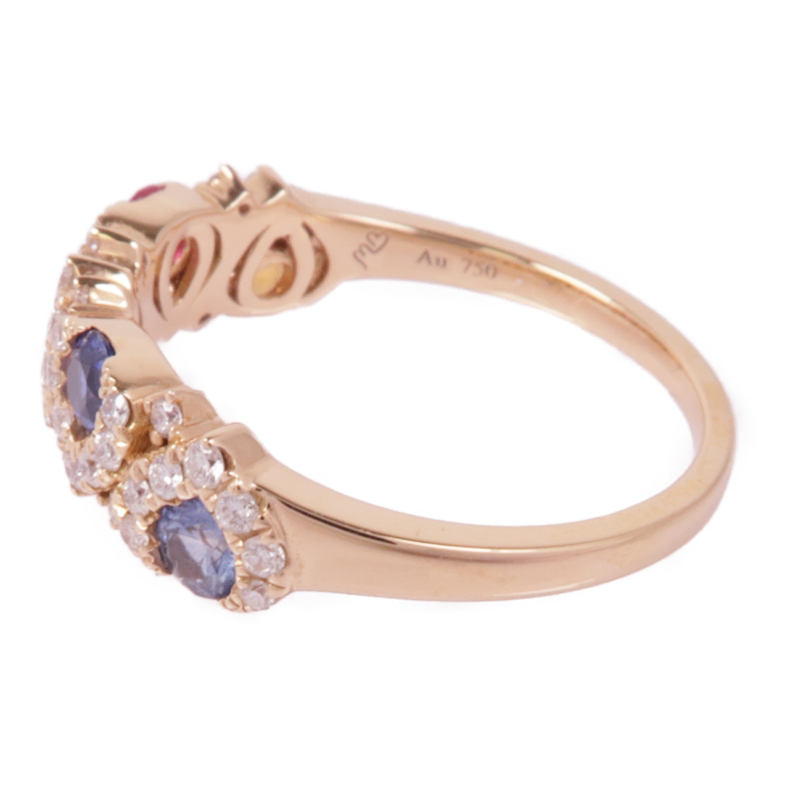 JEWELRY 【激減優惠】18K玫瑰金Sapphire/Ruby/Diamond Ring藍寶石/紅寶石/鑽石戒指US#6.75