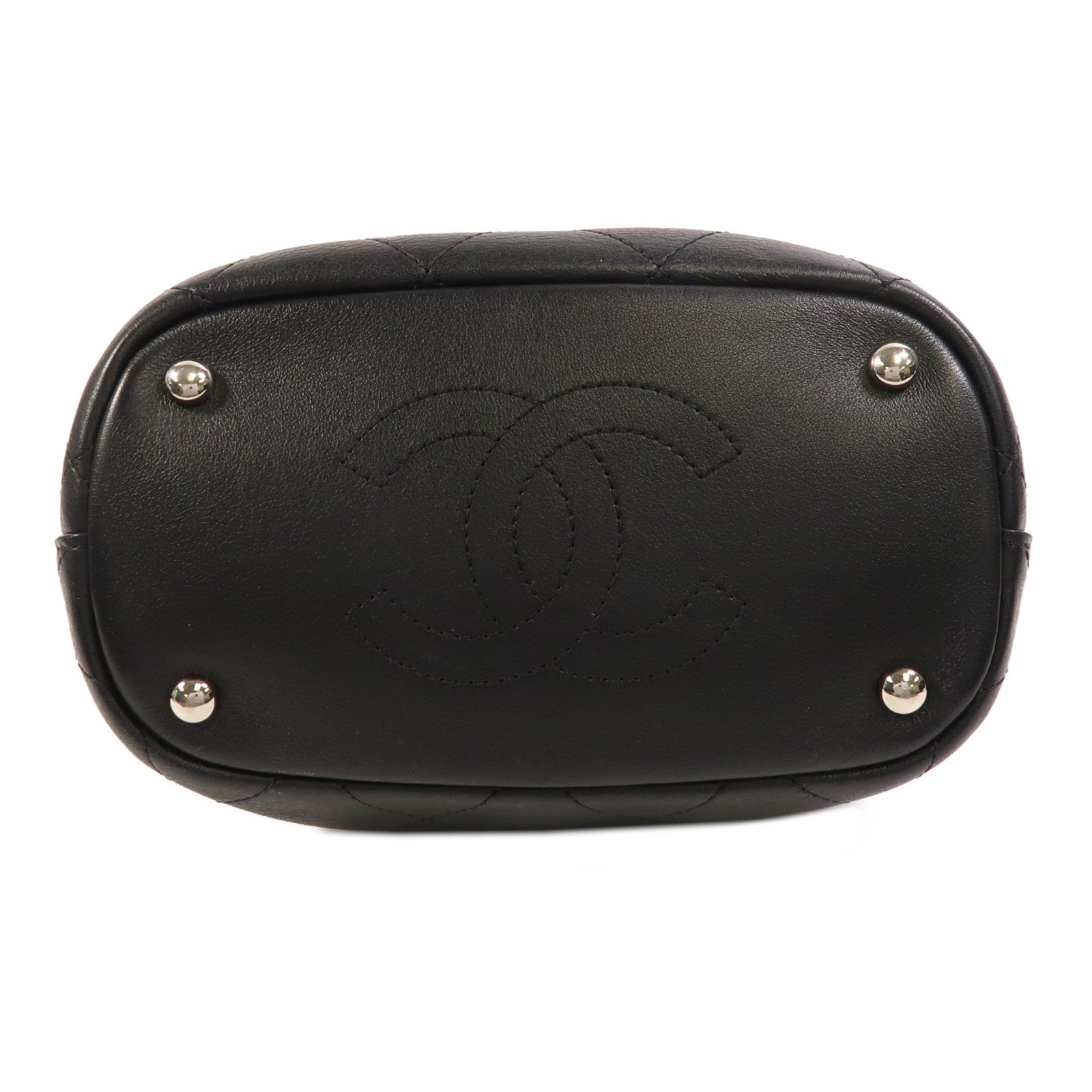 CHANEL 牛皮皮革2 Way Shoulder銀扣手挽肩背兩用袋