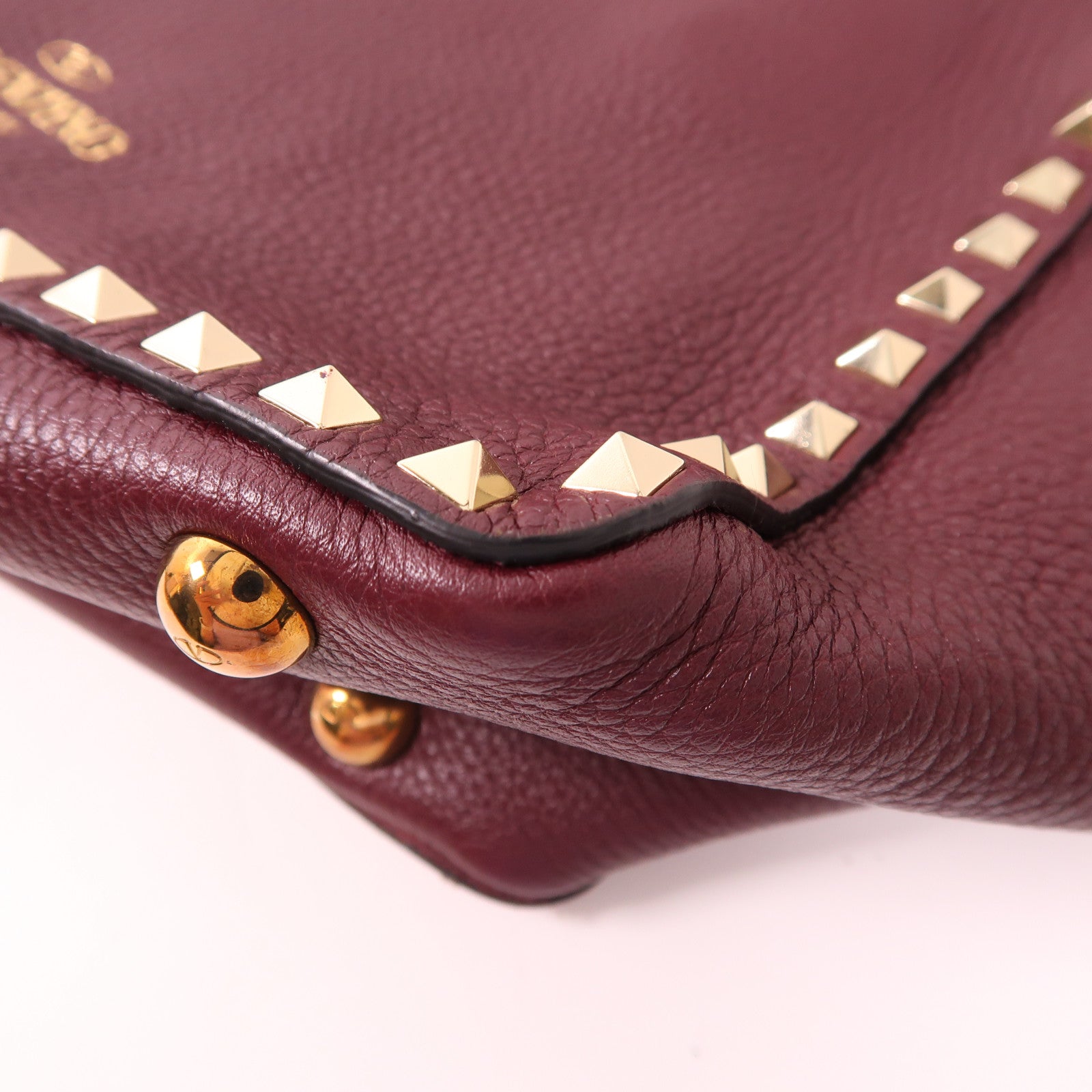 Valentino 牛皮皮革Shoulder Bag金扣手挽肩背兩用袋