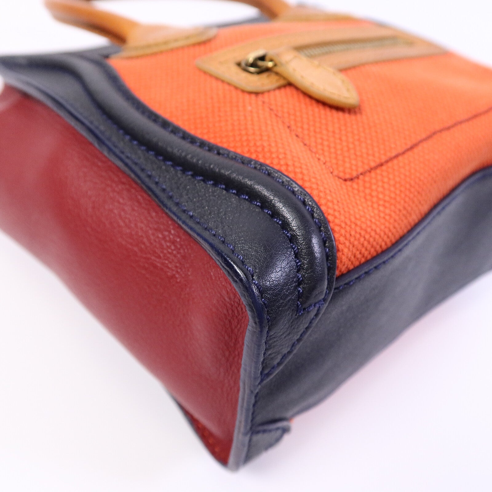 CELINE 牛皮皮革/帆布Nano Luggage手挽肩背兩用袋