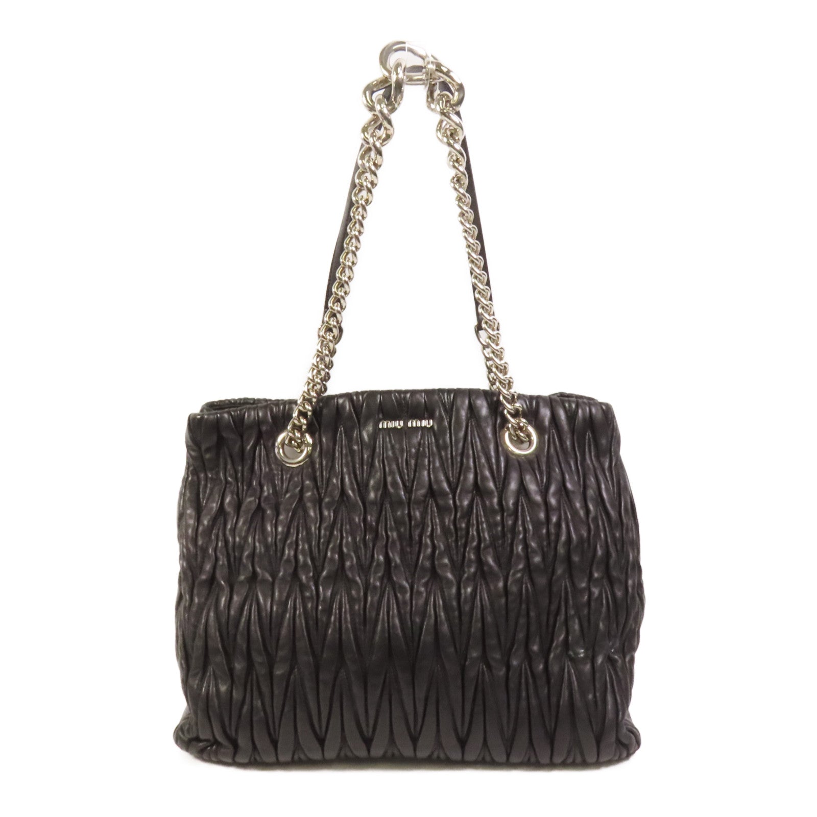 Miu Miu 羊皮皮革Shoulder Bag銀扣肩背袋