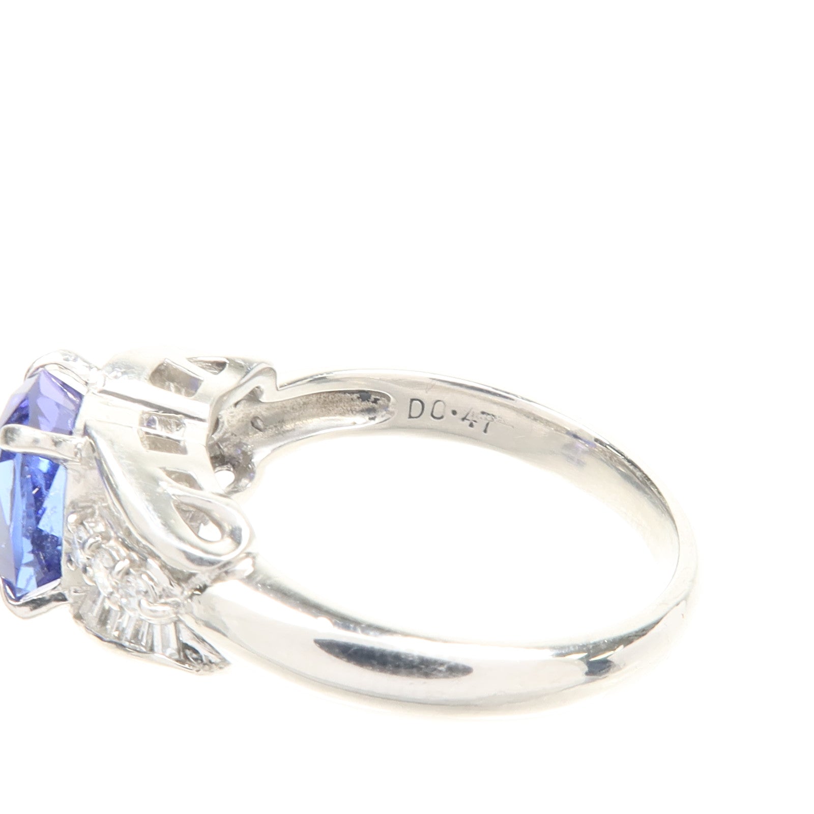 JEWELRY 【激減優惠】PT900鉑金Tanzanite Ring坦桑石/鑽石戒指US#7