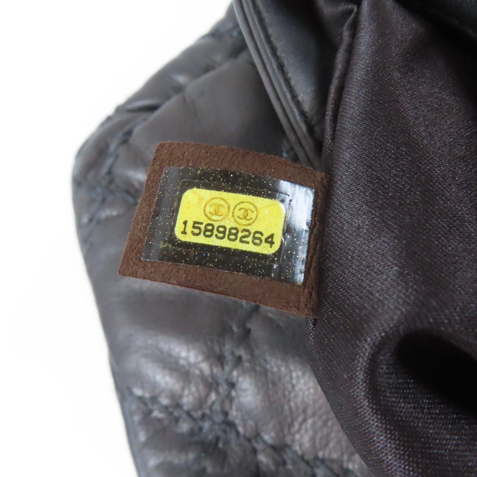 CHANEL 【激減優惠】菱格牛皮皮革Chain Shoulder銀扣鏈帶肩背袋灰色