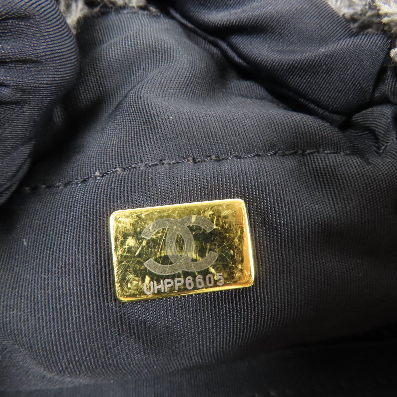 CHANEL 牛仔布Bucket Bag銀扣鏈帶肩背袋