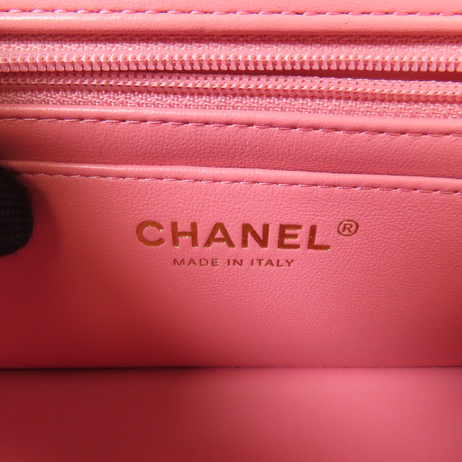 CHANEL 羊皮皮革Mini 20 With Handle銀扣手挽肩背兩用袋