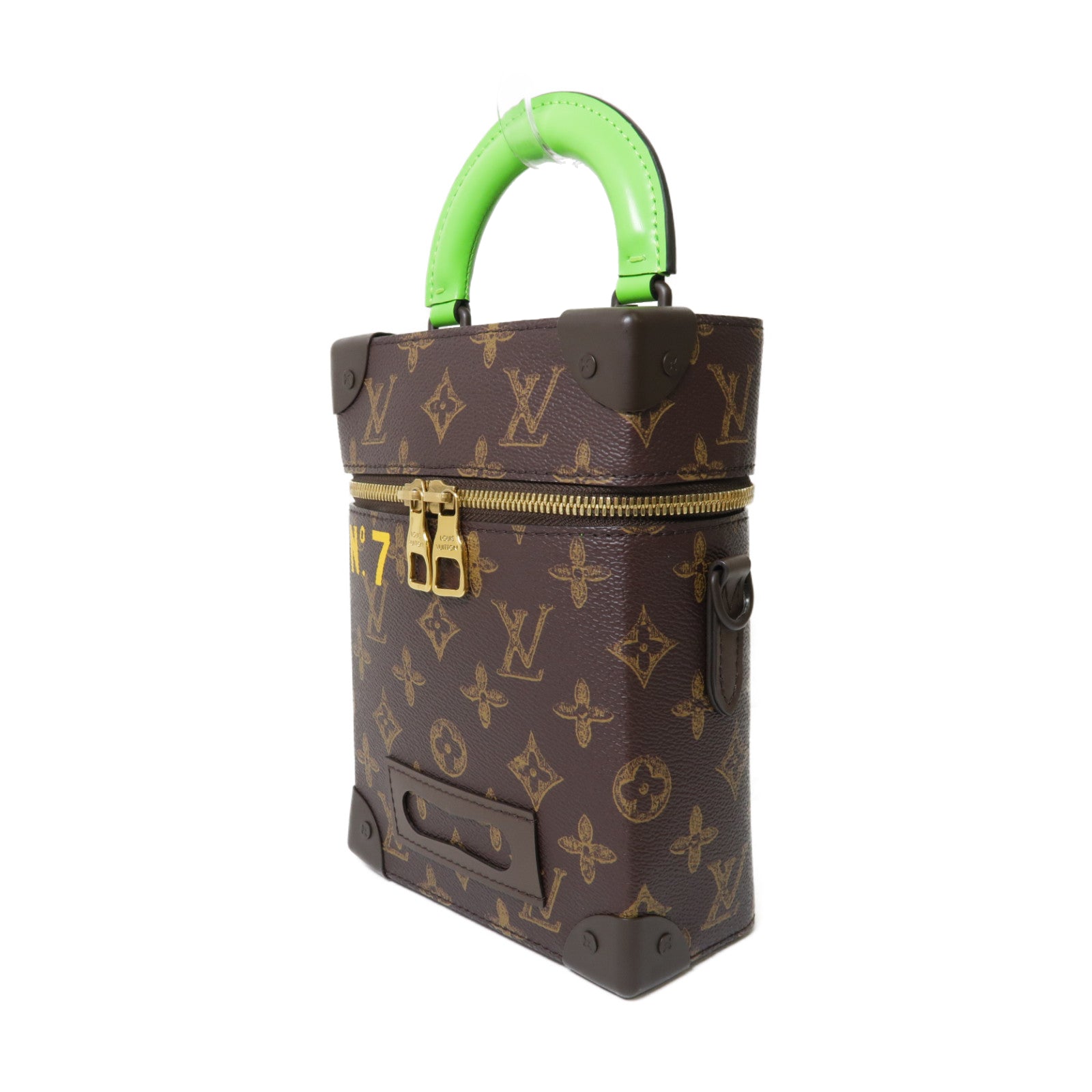 LOUIS VUITTON 【清倉大減價】Monogram Vertical Box Trunk金扣手挽肩背兩用袋啡色/綠色