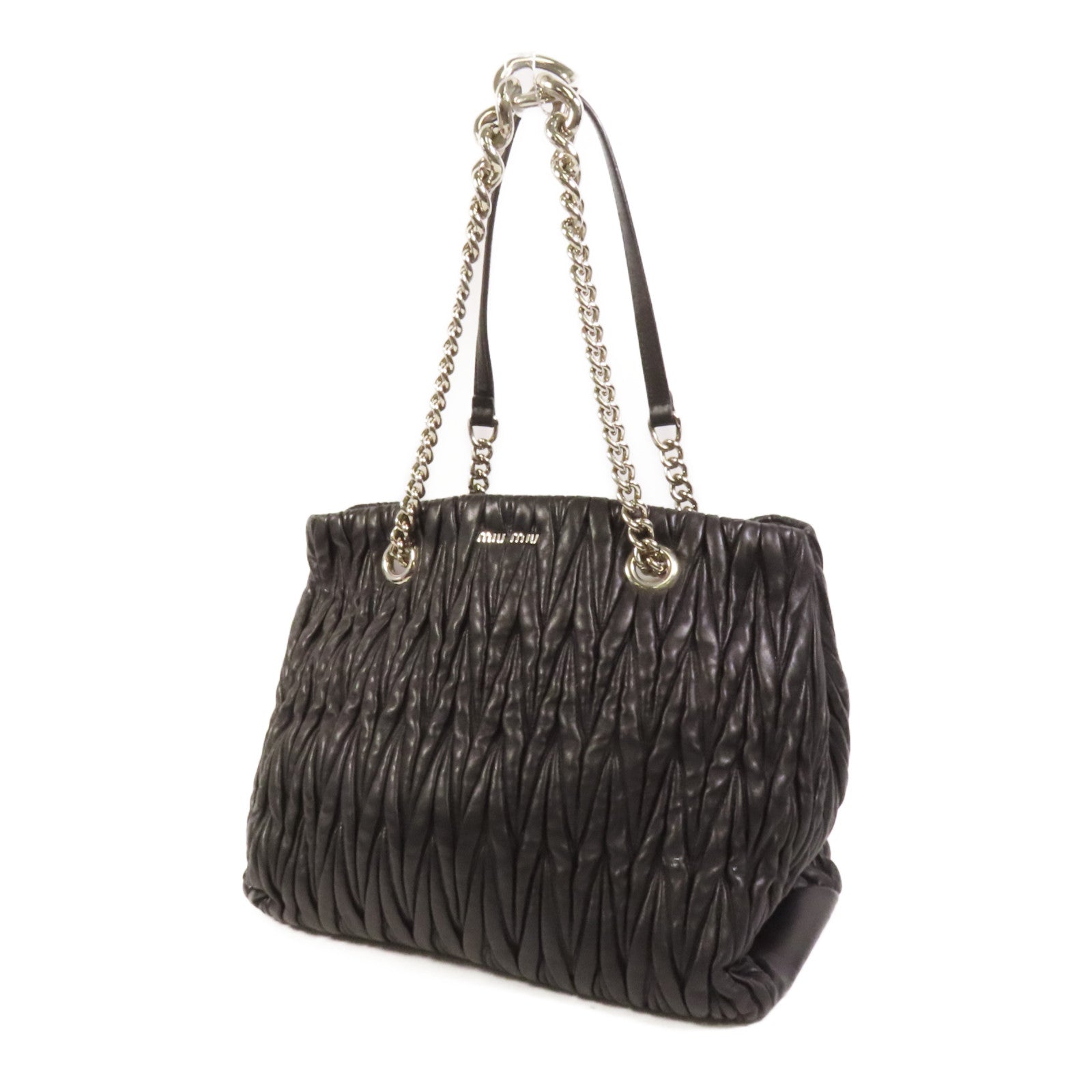 Miu Miu 羊皮皮革Shoulder Bag銀扣肩背袋