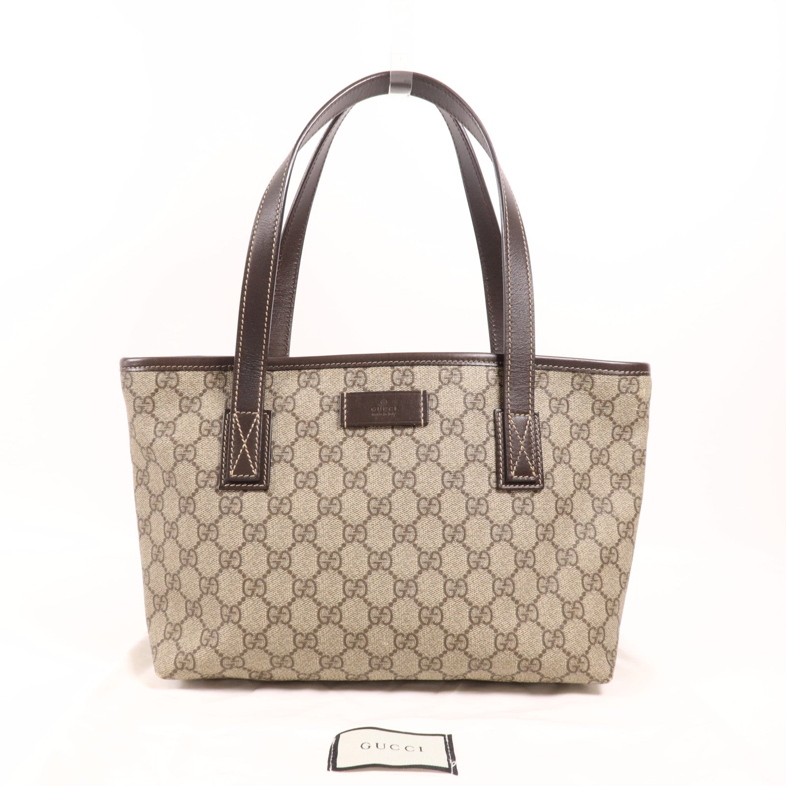 GUCCI 塗層帆布GG Supreme銀扣肩背袋