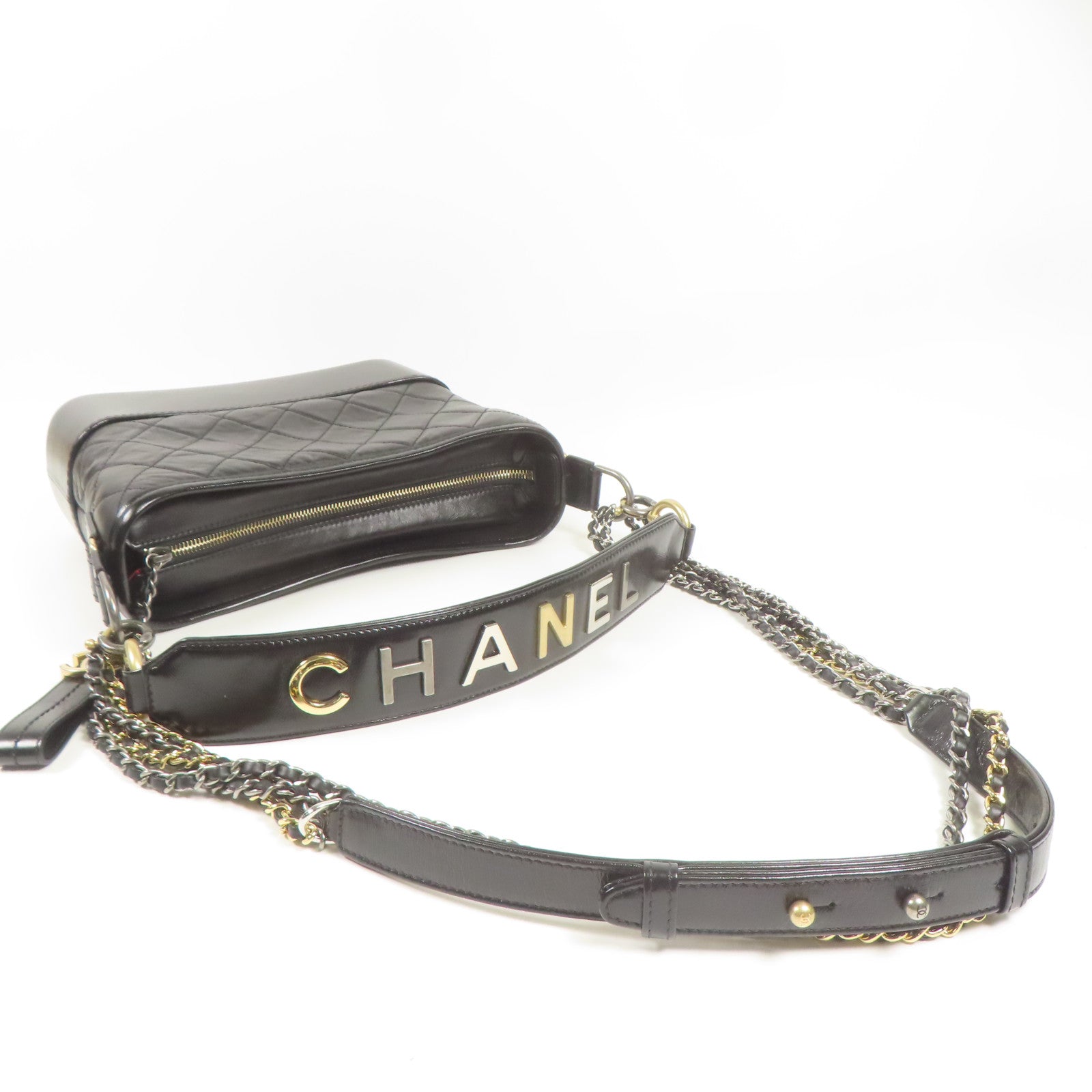 CHANEL 牛皮皮革Gabrielle鏈帶肩背袋