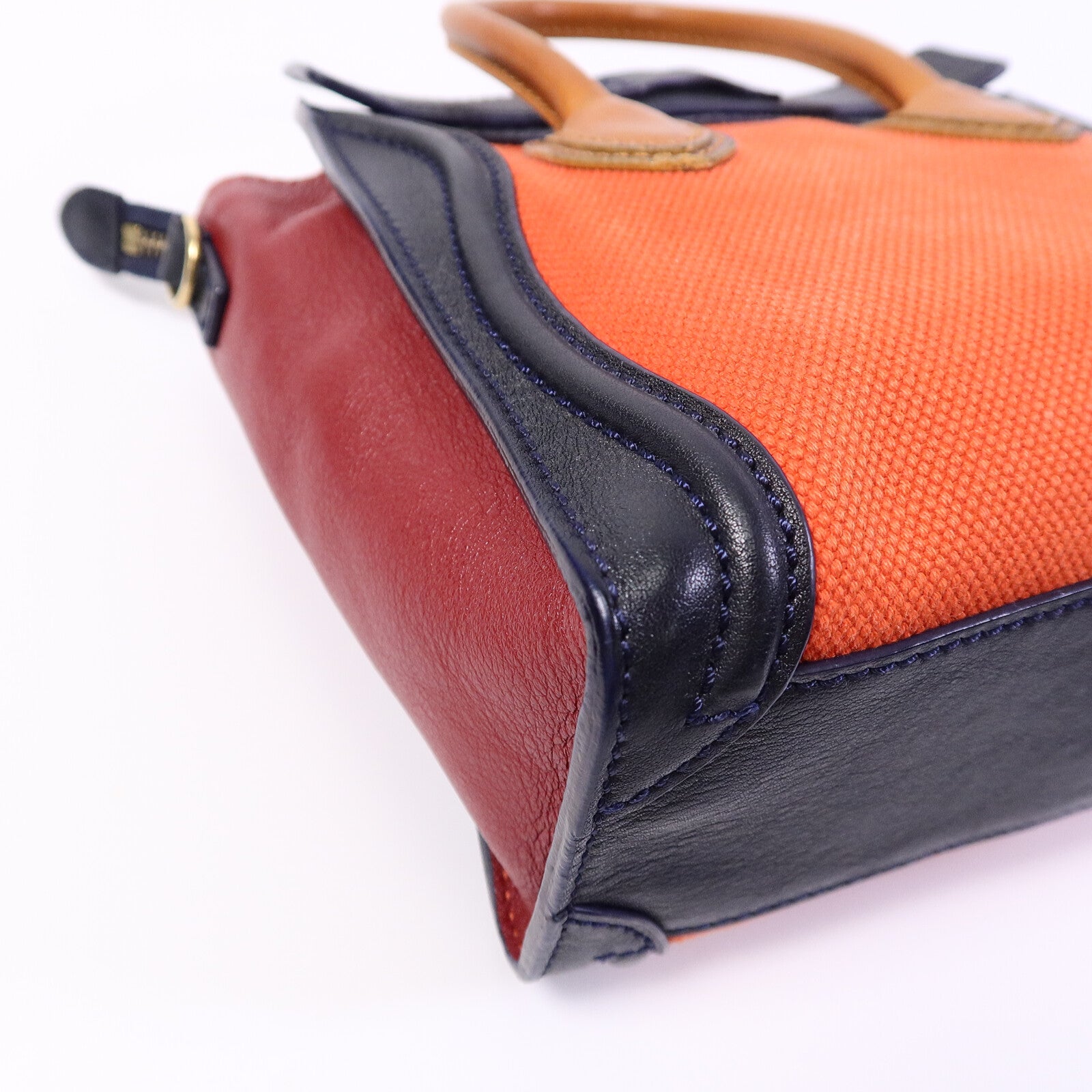 CELINE 牛皮皮革/帆布Nano Luggage手挽肩背兩用袋