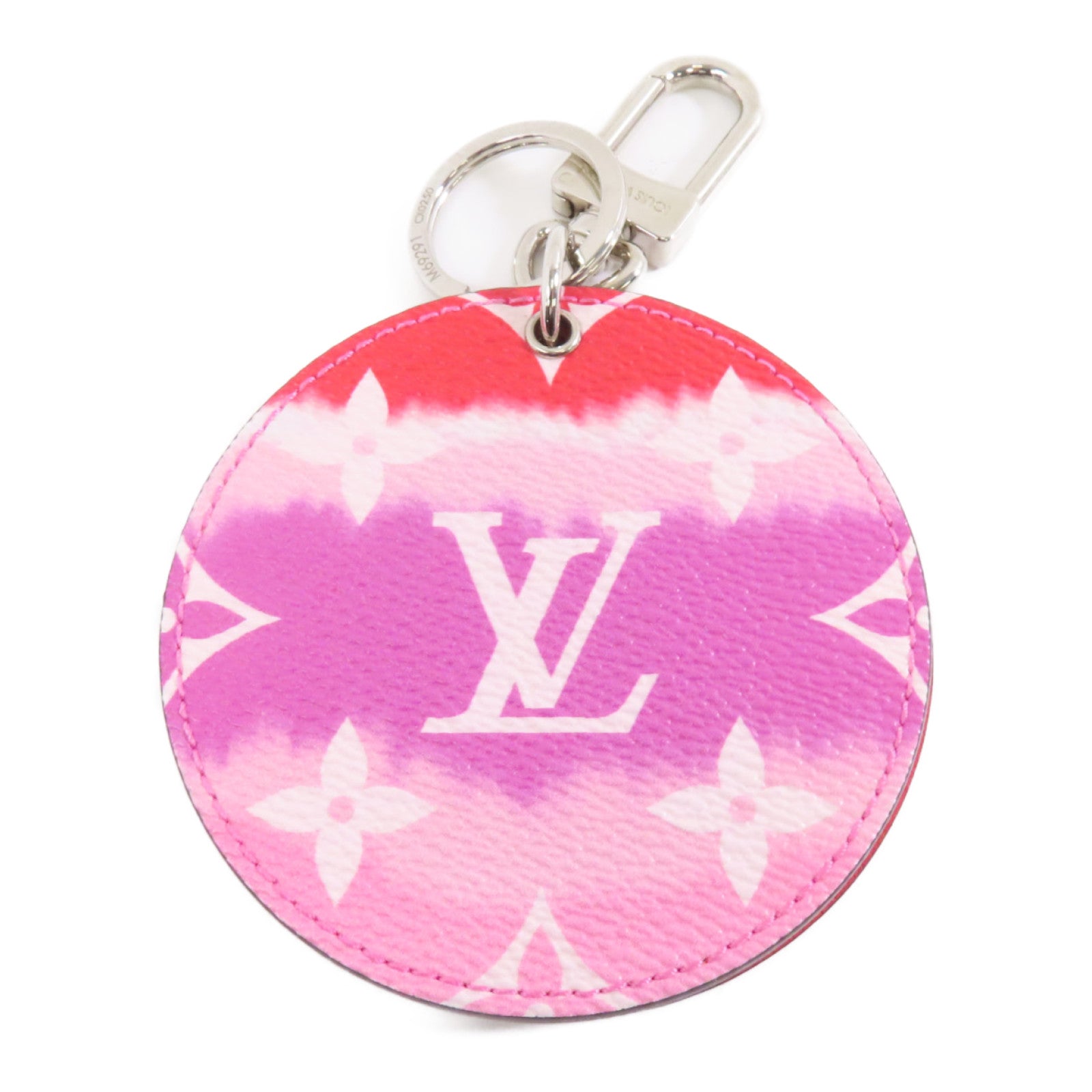 LOUIS VUITTON Monogram Escale Porto Cle Miroir Key Holder銀扣鎖匙扣粉紅色