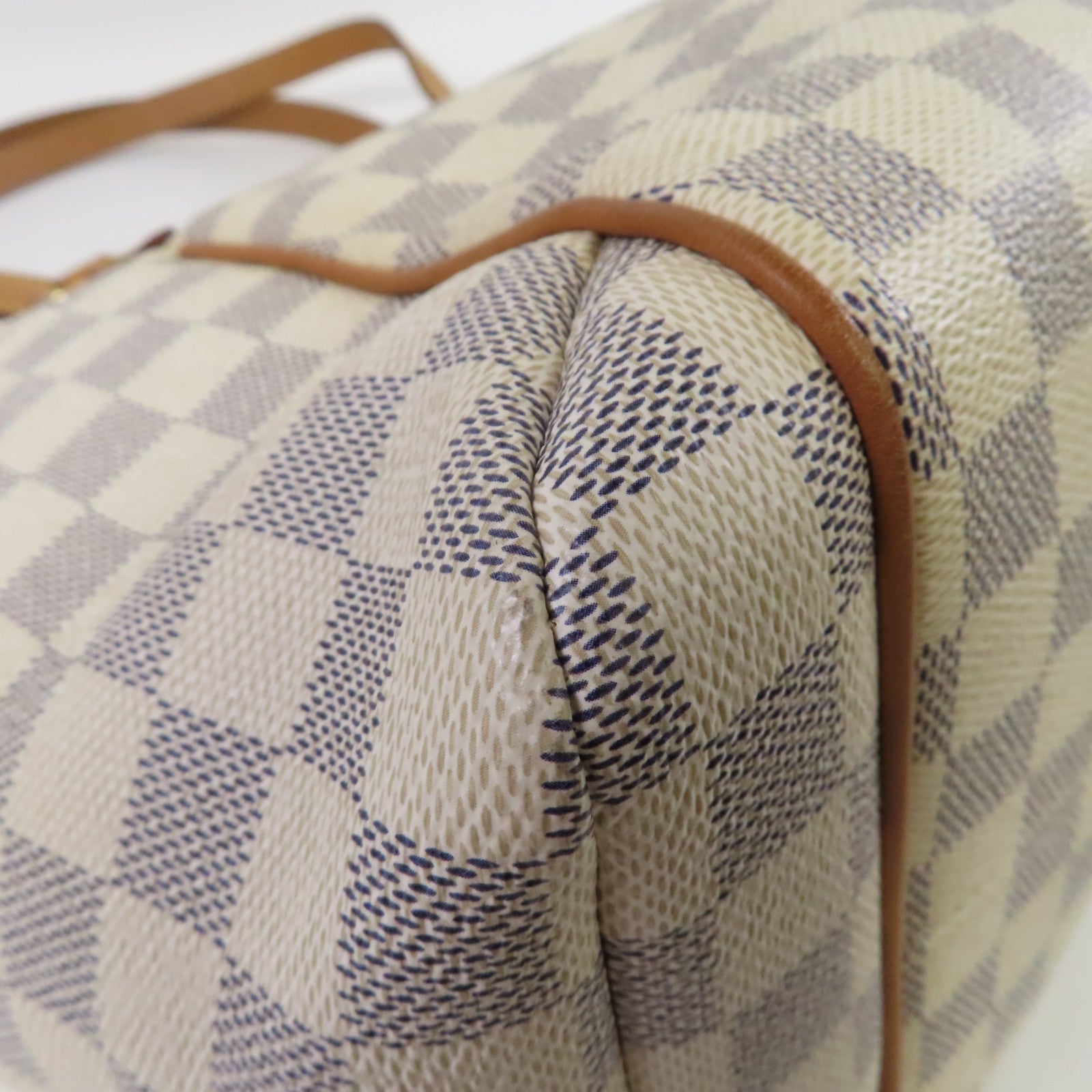LOUIS VUITTON Damier Azur Totally MM金扣肩背袋白色