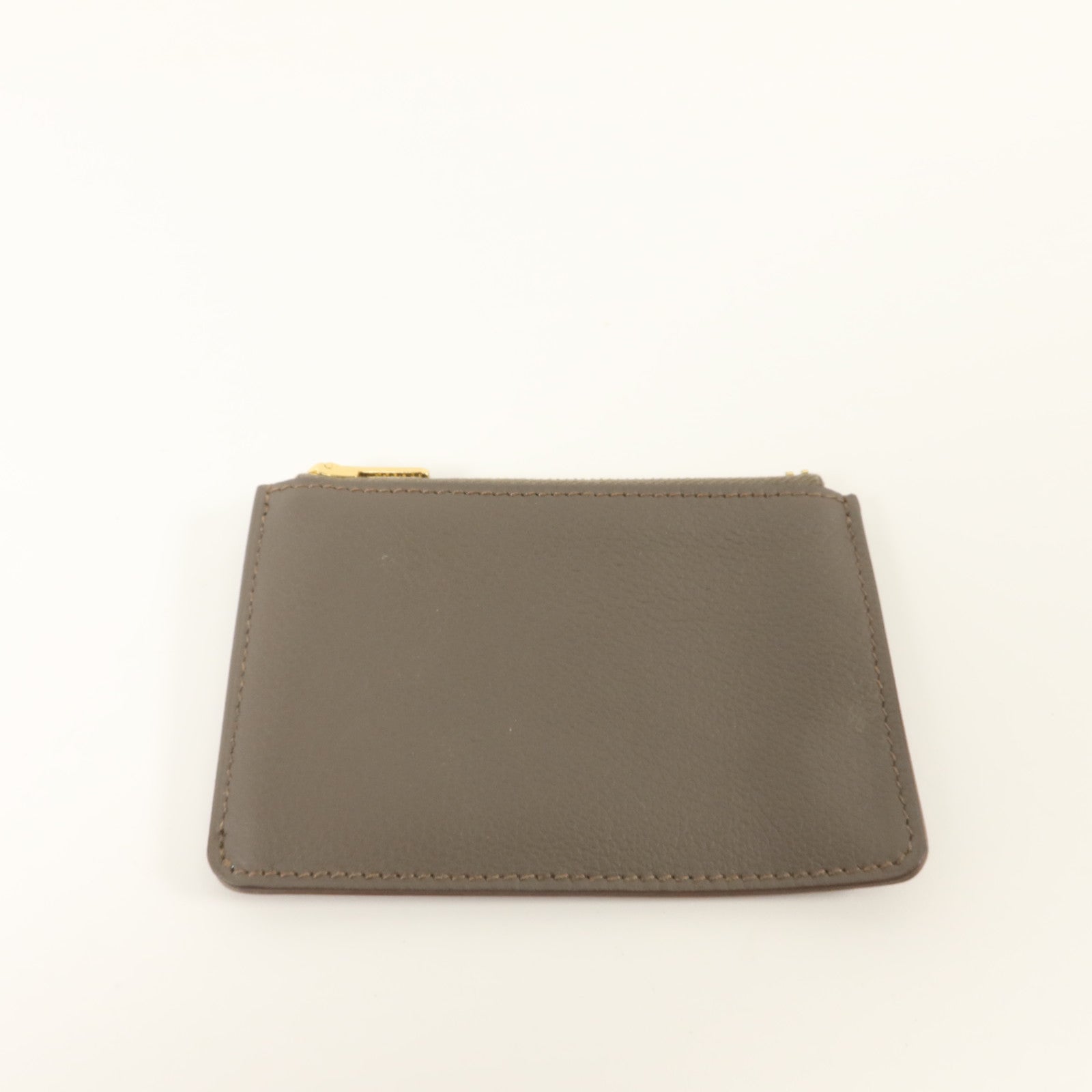 HERMES Evercolor皮革Roulis Slim金扣錢包Gris Meyer