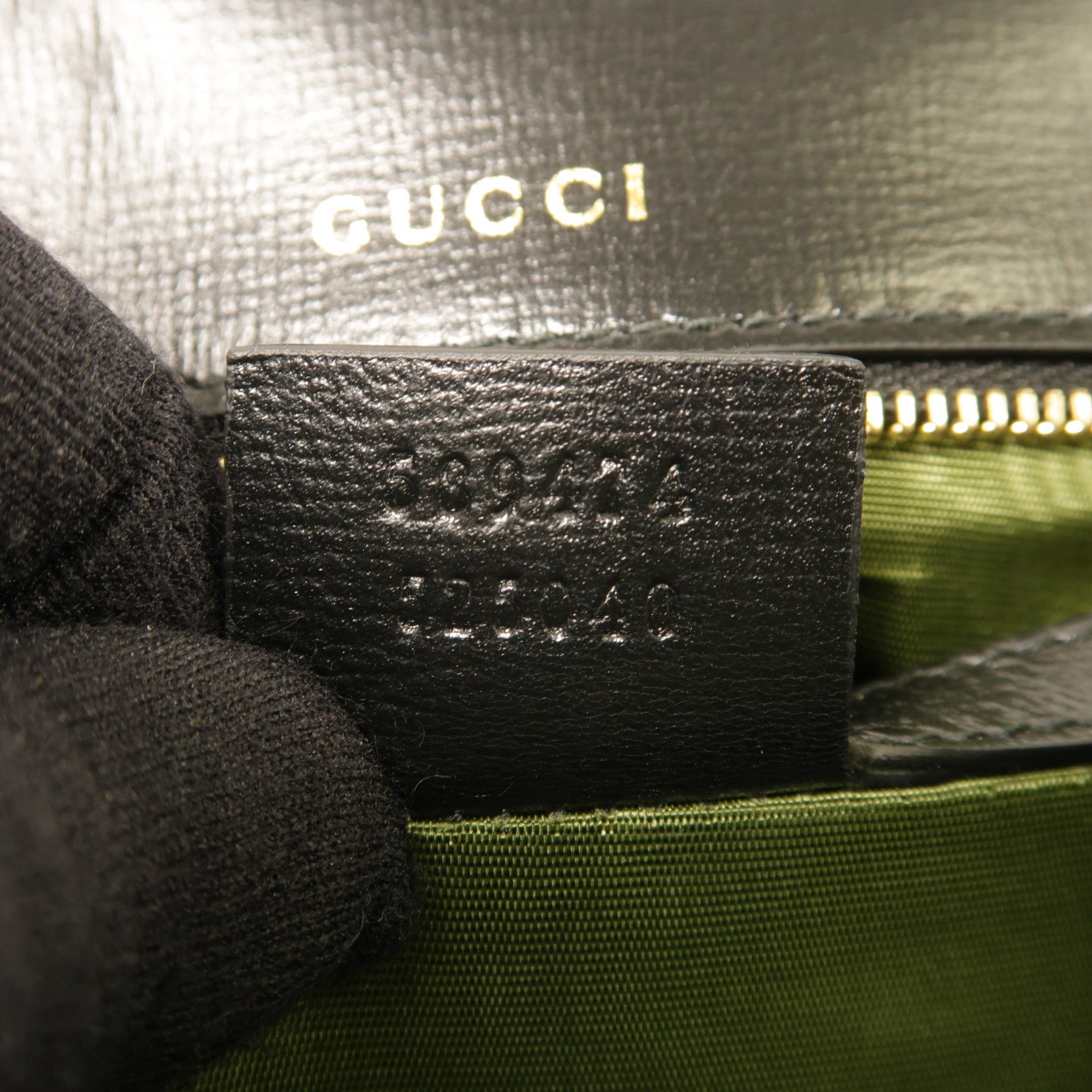 GUCCI GG GHW Shoulder Bag 589474 Calfskin Leather Black