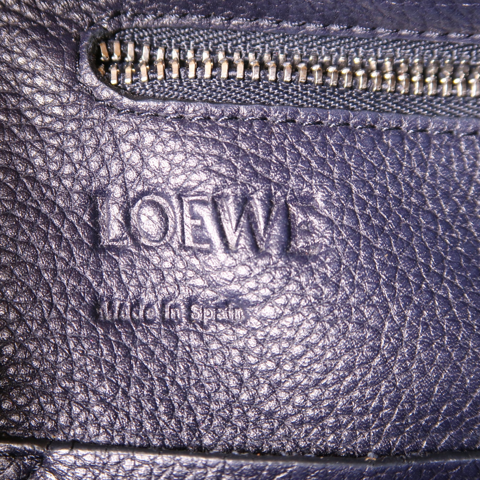 LOEWE 牛皮皮革Flamenco Tote肩背袋深藍色