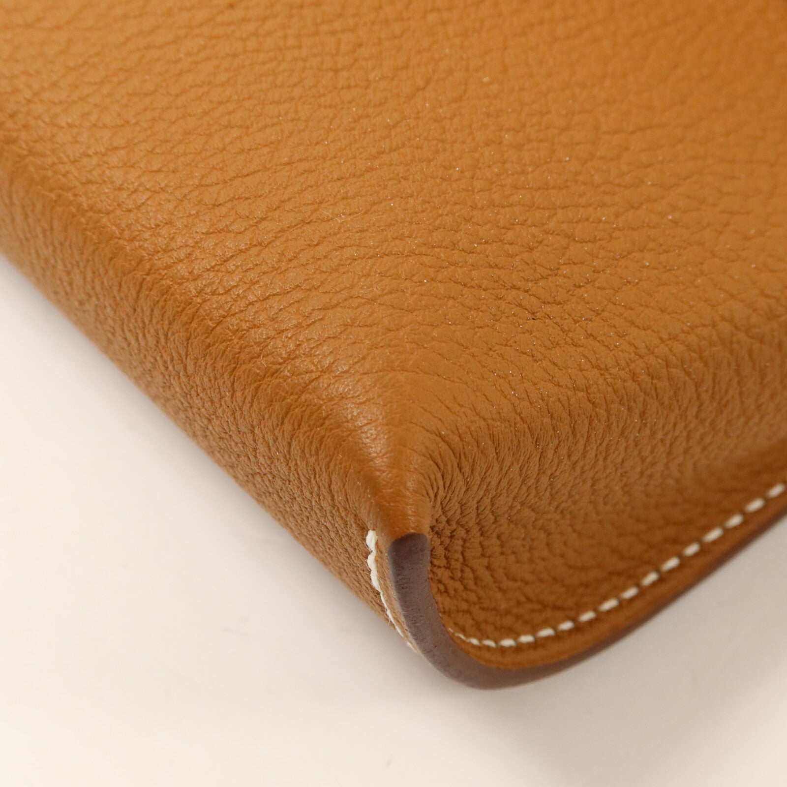 HERMES Clemence皮革Videpoches肩背袋Gold