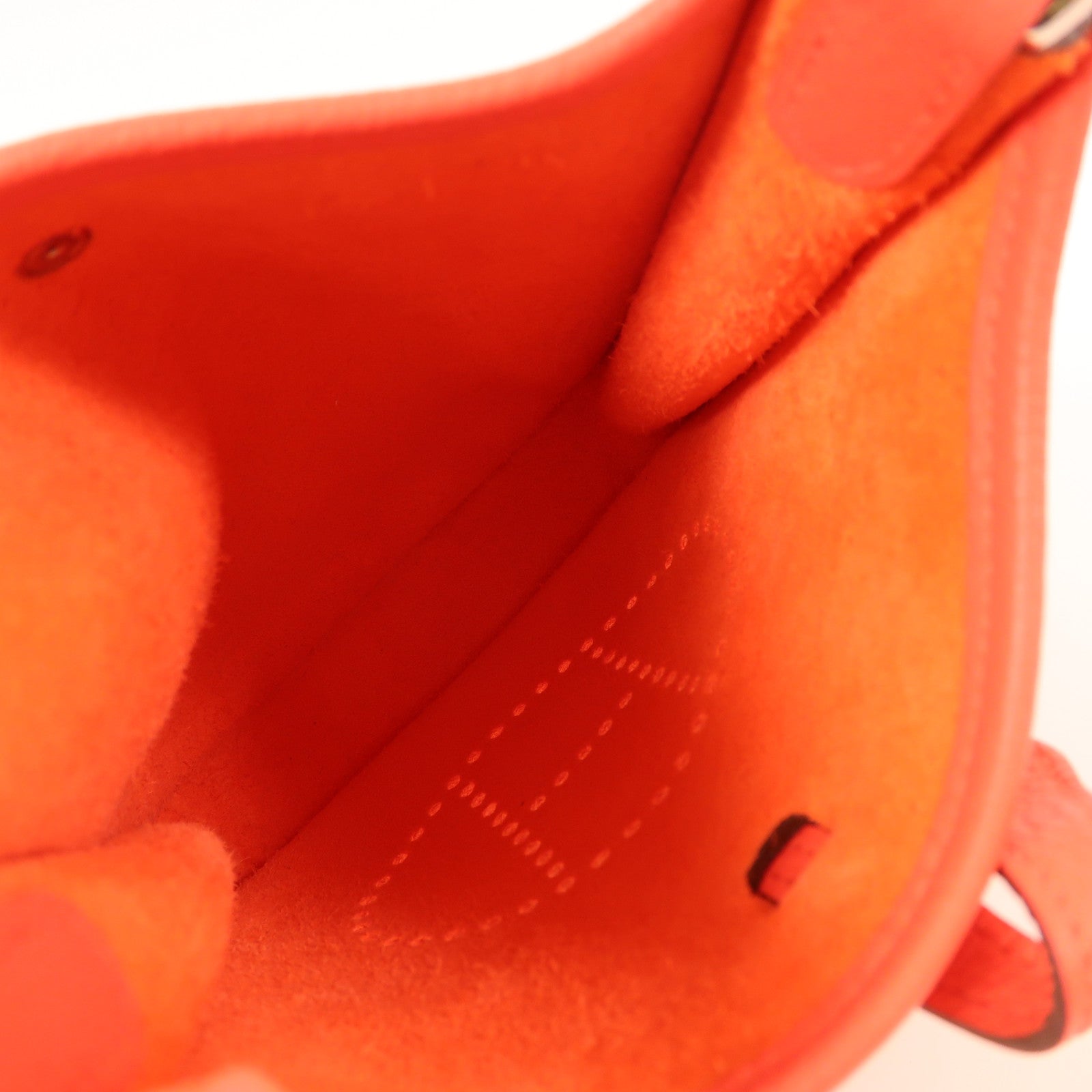 HERMES Clemence皮革Evelyne TPM銀扣肩背袋Rose Texas