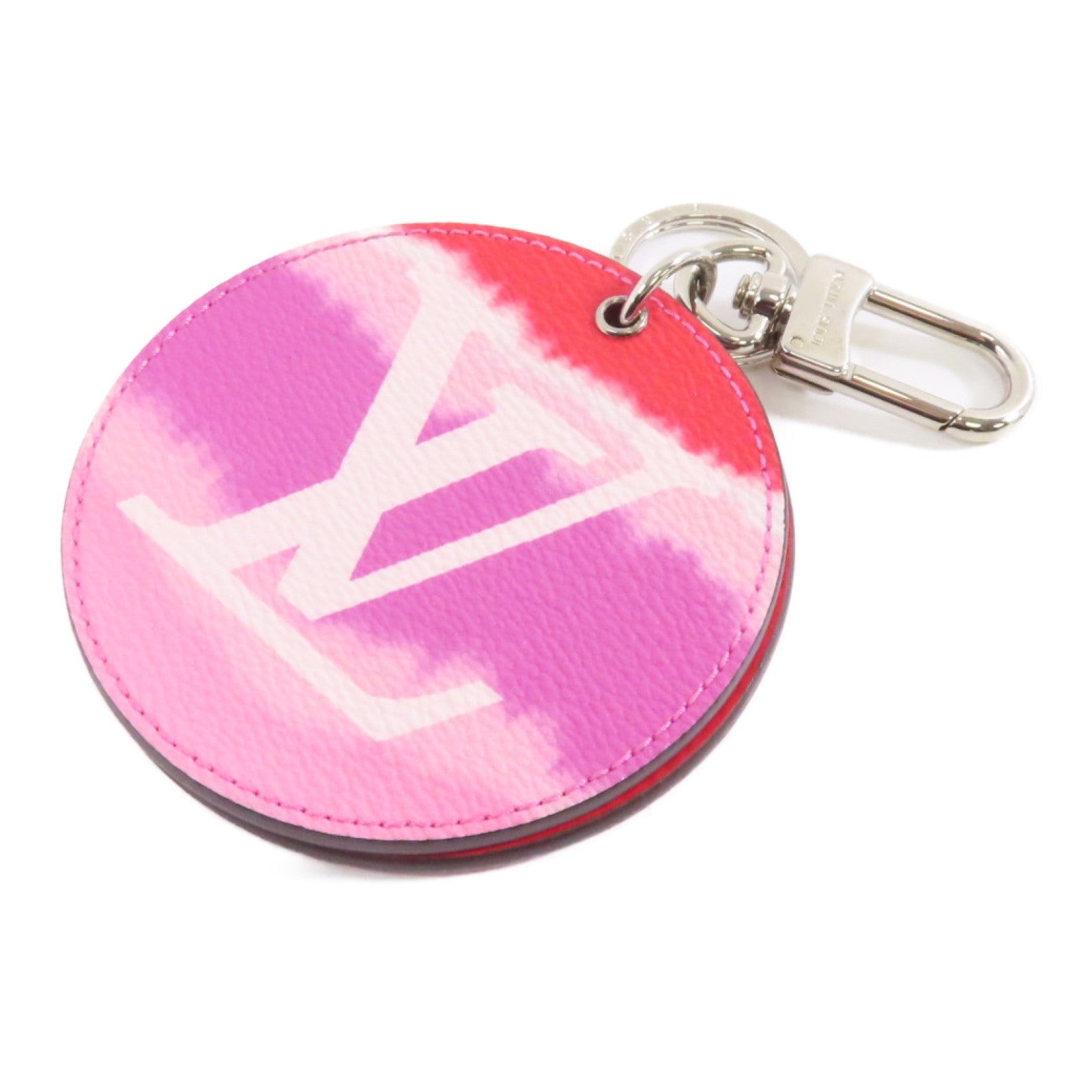 LOUIS VUITTON Monogram Escale Porto Cle Miroir Key Holder銀扣鎖匙扣粉紅色